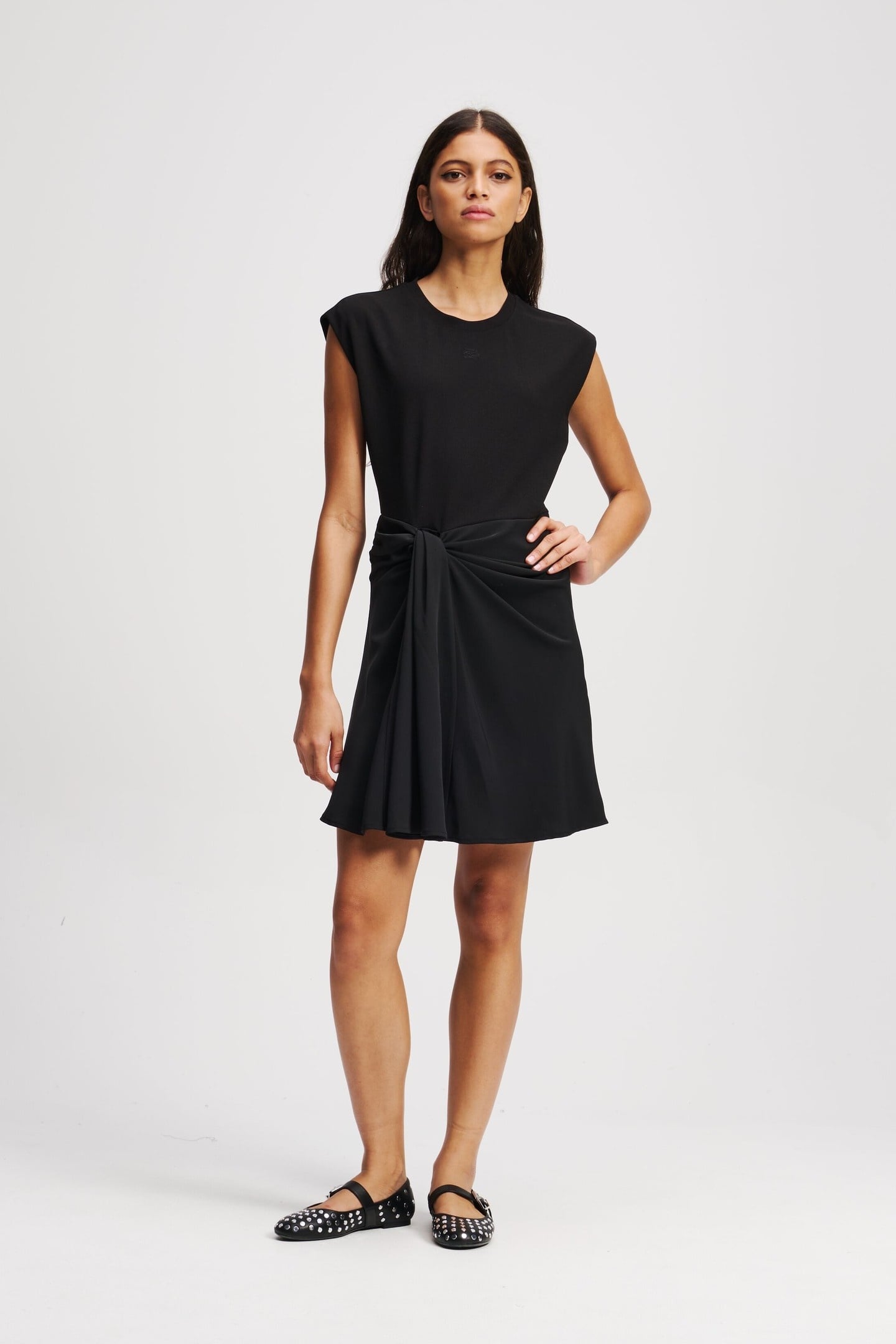 FABRIC MIX DRESS BLACK 1