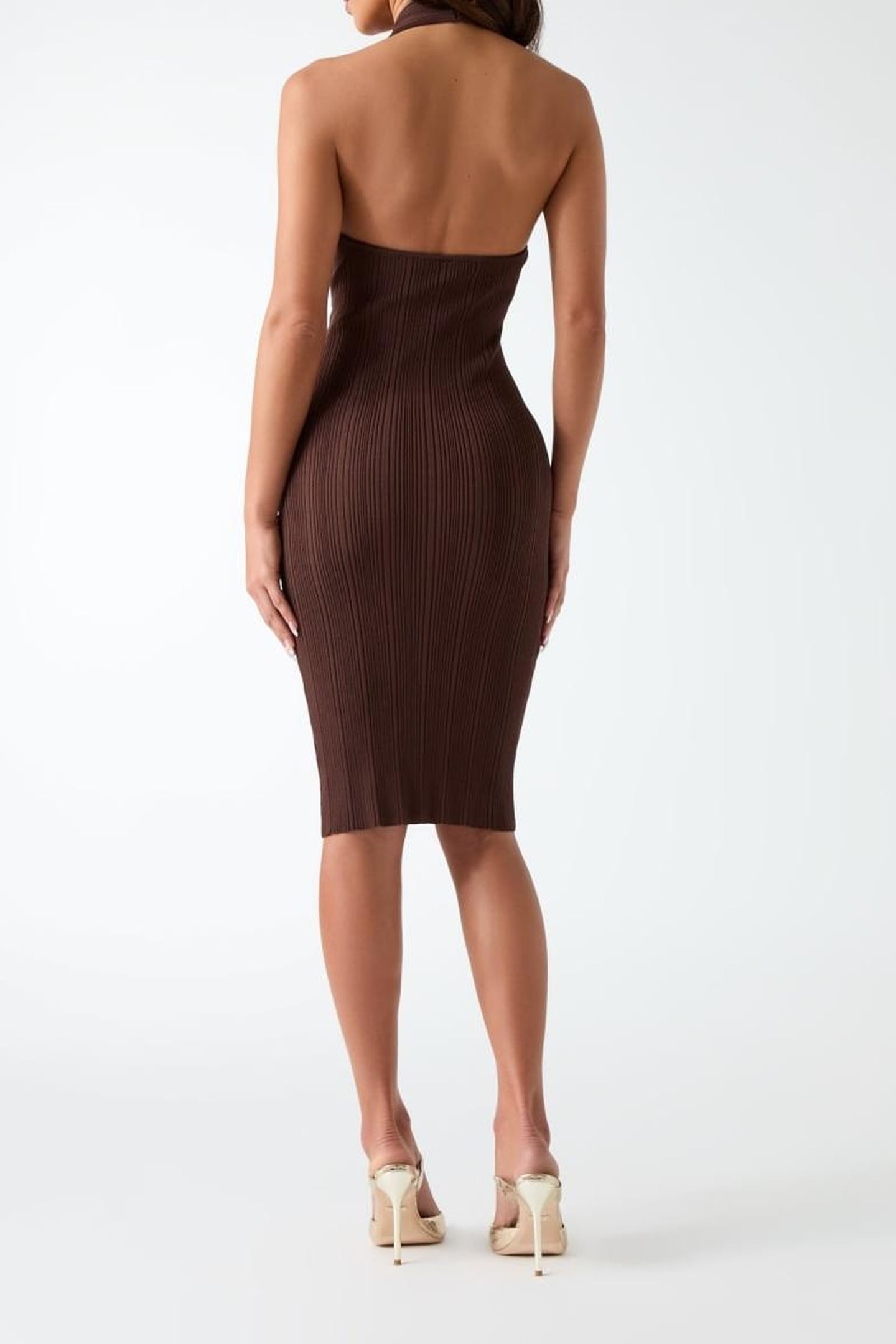 KATHLEEN HALTER DRESS RICH BROWN 7