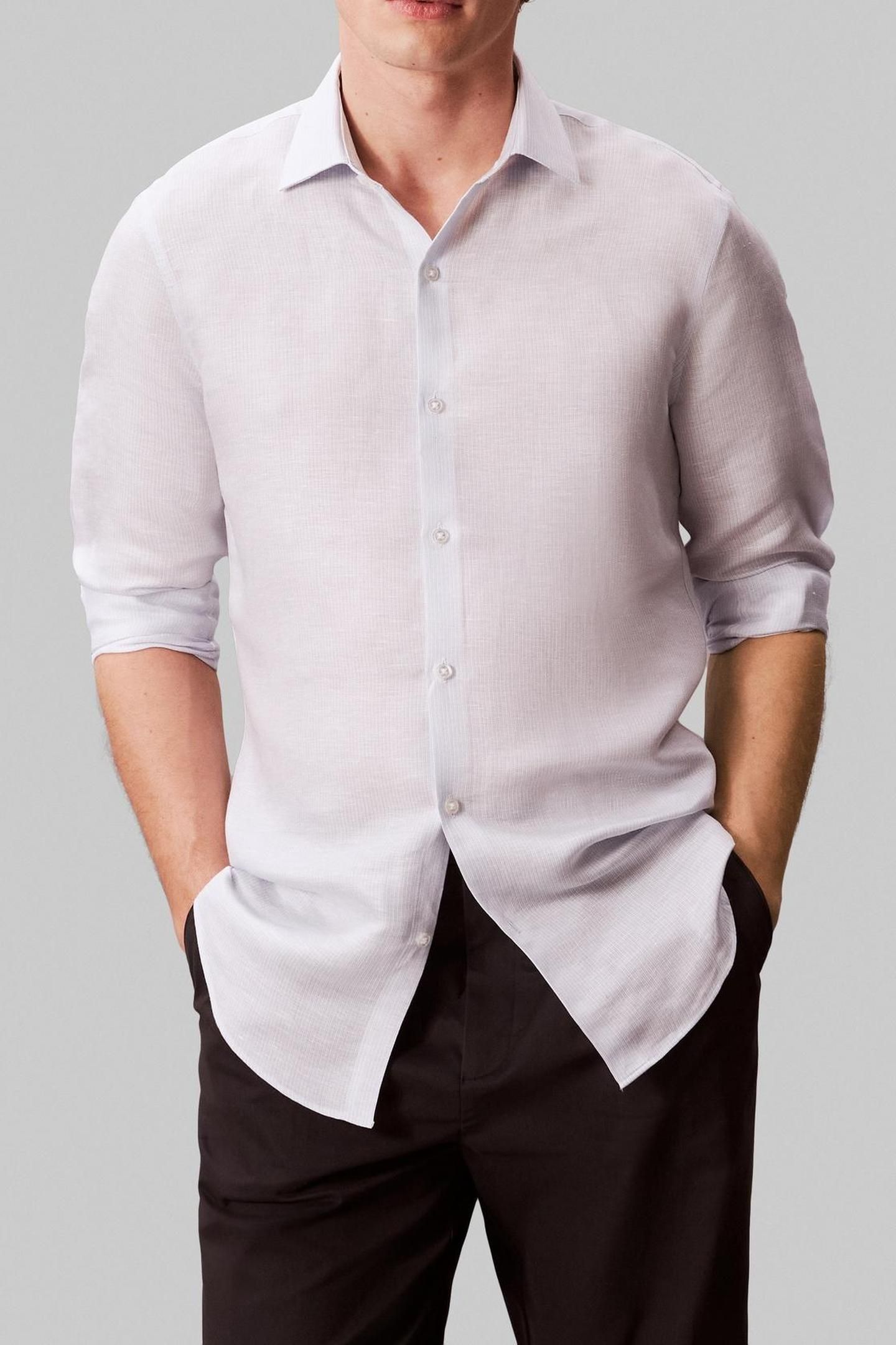 SLIM REF LINEN SHIRT BLUE MULTI 2