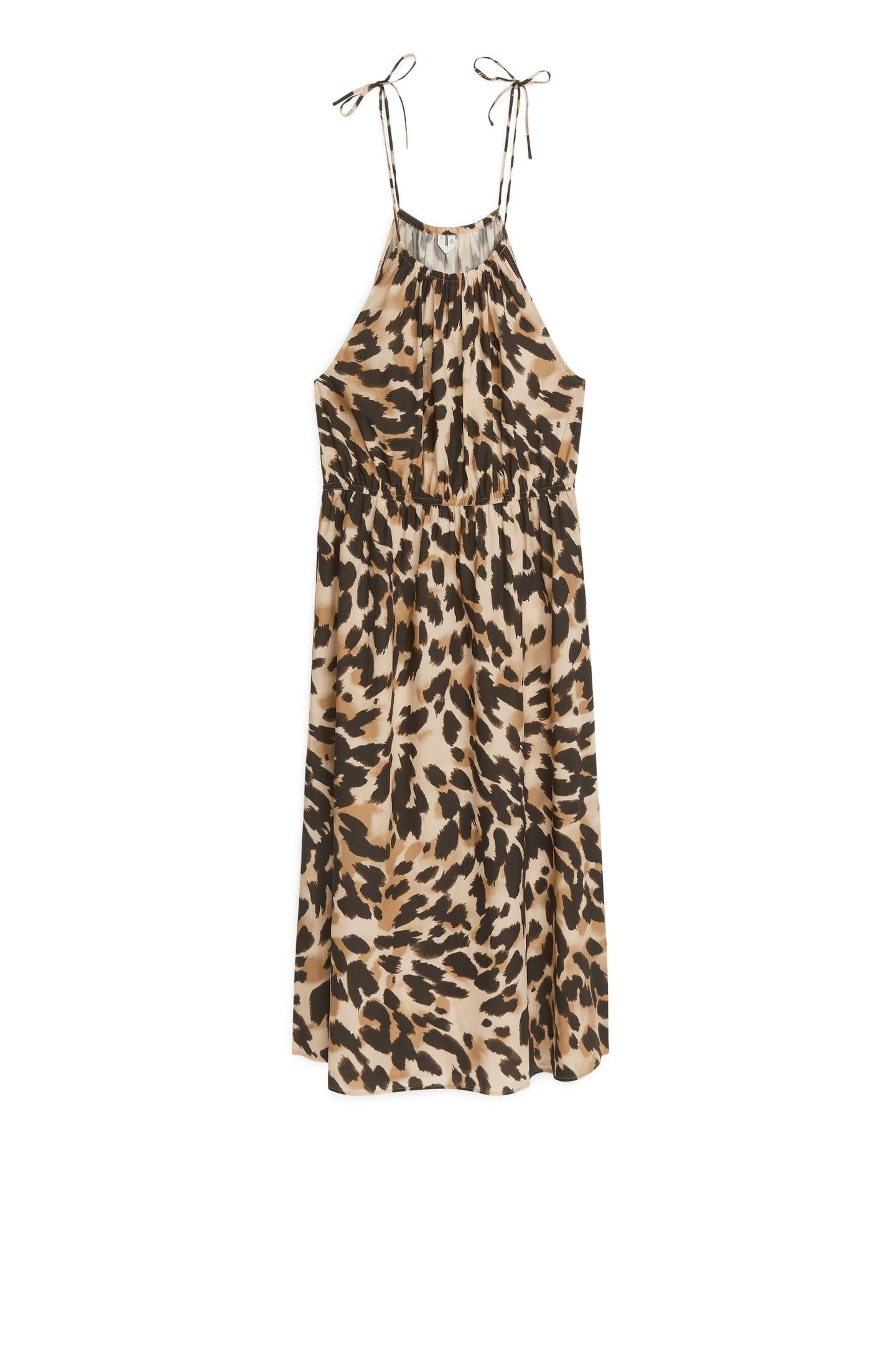 GERRI AOP DRESS BROWN 3