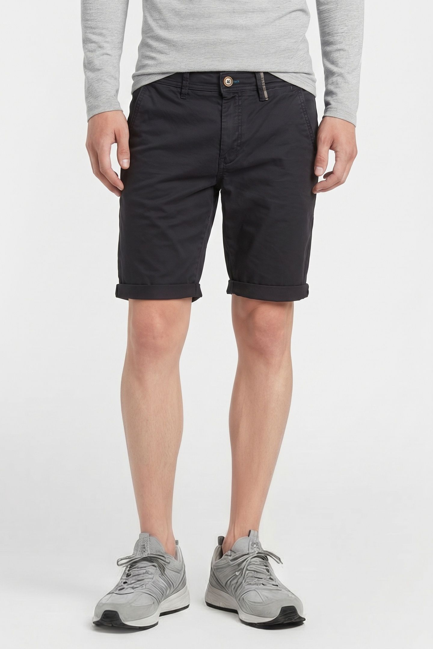 SHORT CHINO GARMENT DYED TWILL STRETCH BLACK 1
