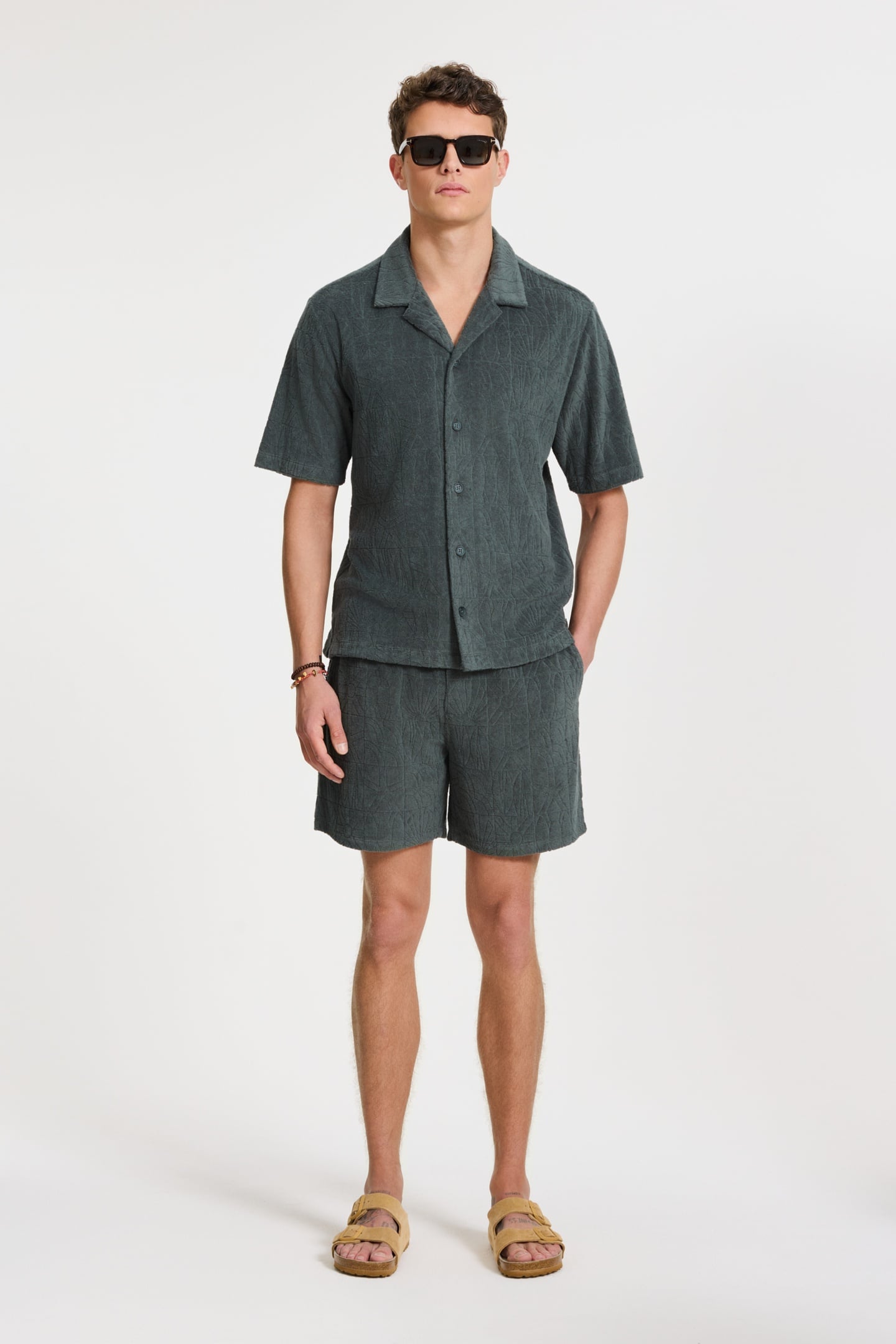 TONY TOWELING SHORTS GEO SUN GREEN SMOKEY GEO SUN 6