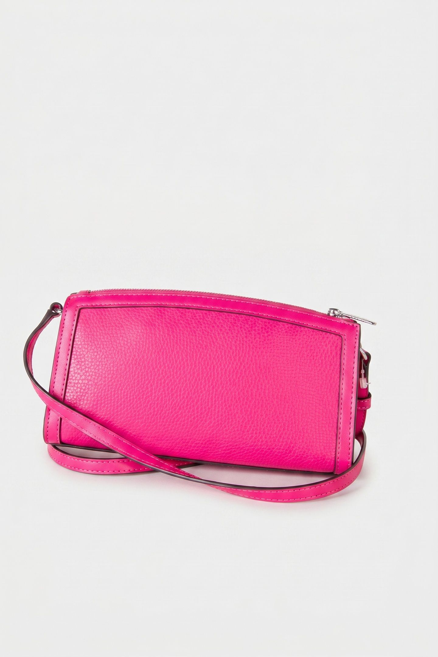 MEDIUM CURVED TOP ZIP CROSSBODY RASPBERRY 3
