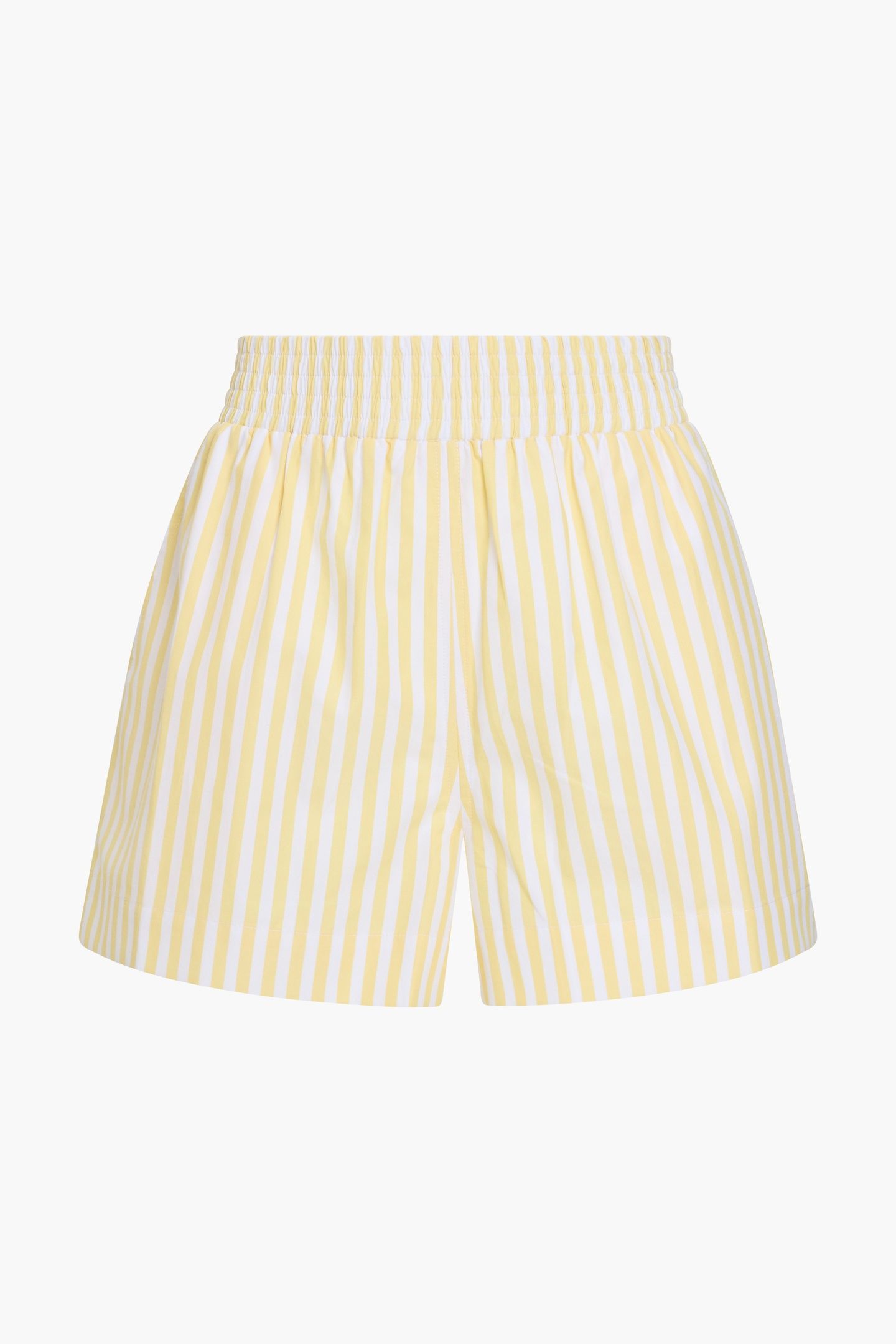 STRIPE SHIRTING SHORTS BUTTER YELLOW/WHITE 2
