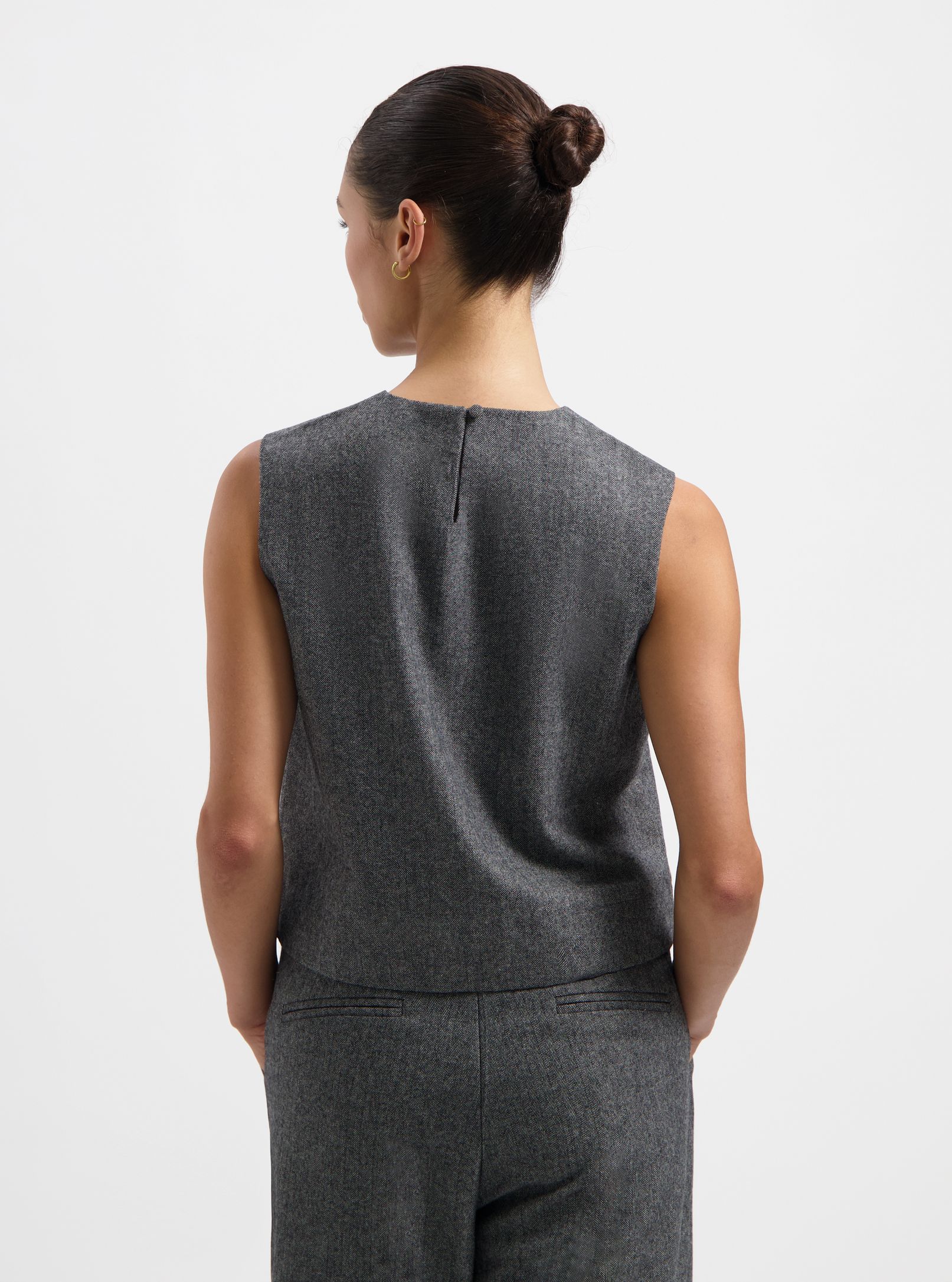 NOUS SOMMES LABELS – MIRA SL HERRINGBONE TOP GREY 2