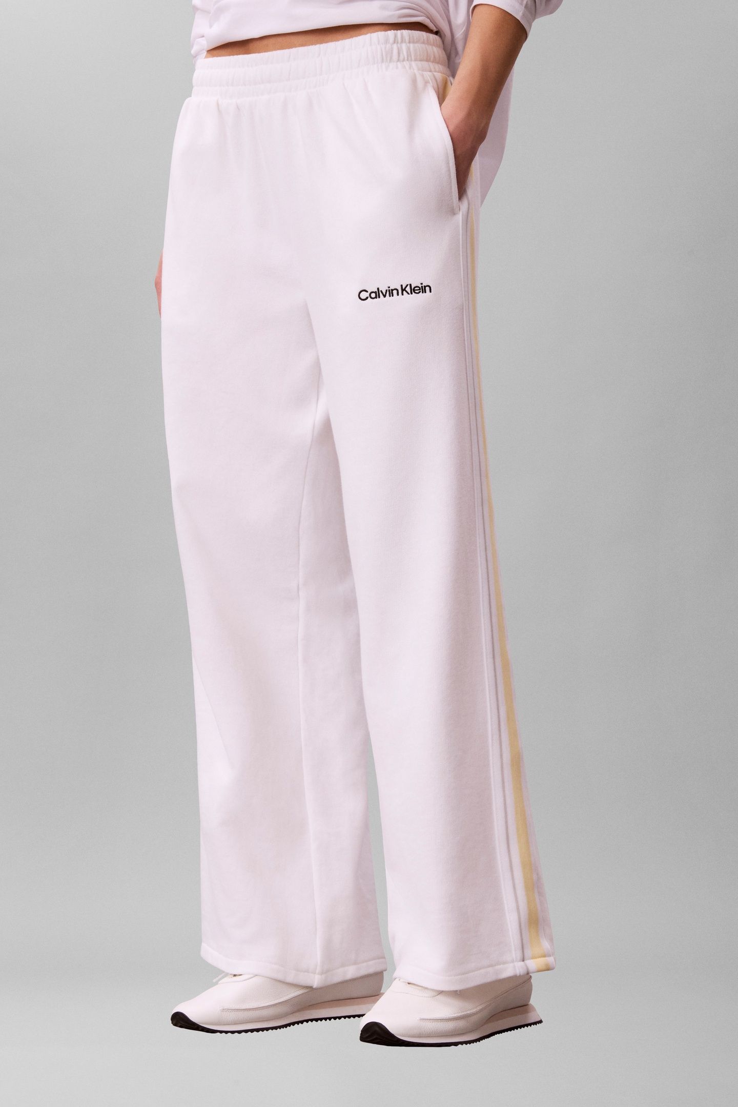 FRENCH TERRY WIDE LEG SWEATPANTS CLASSIC WHITE 3