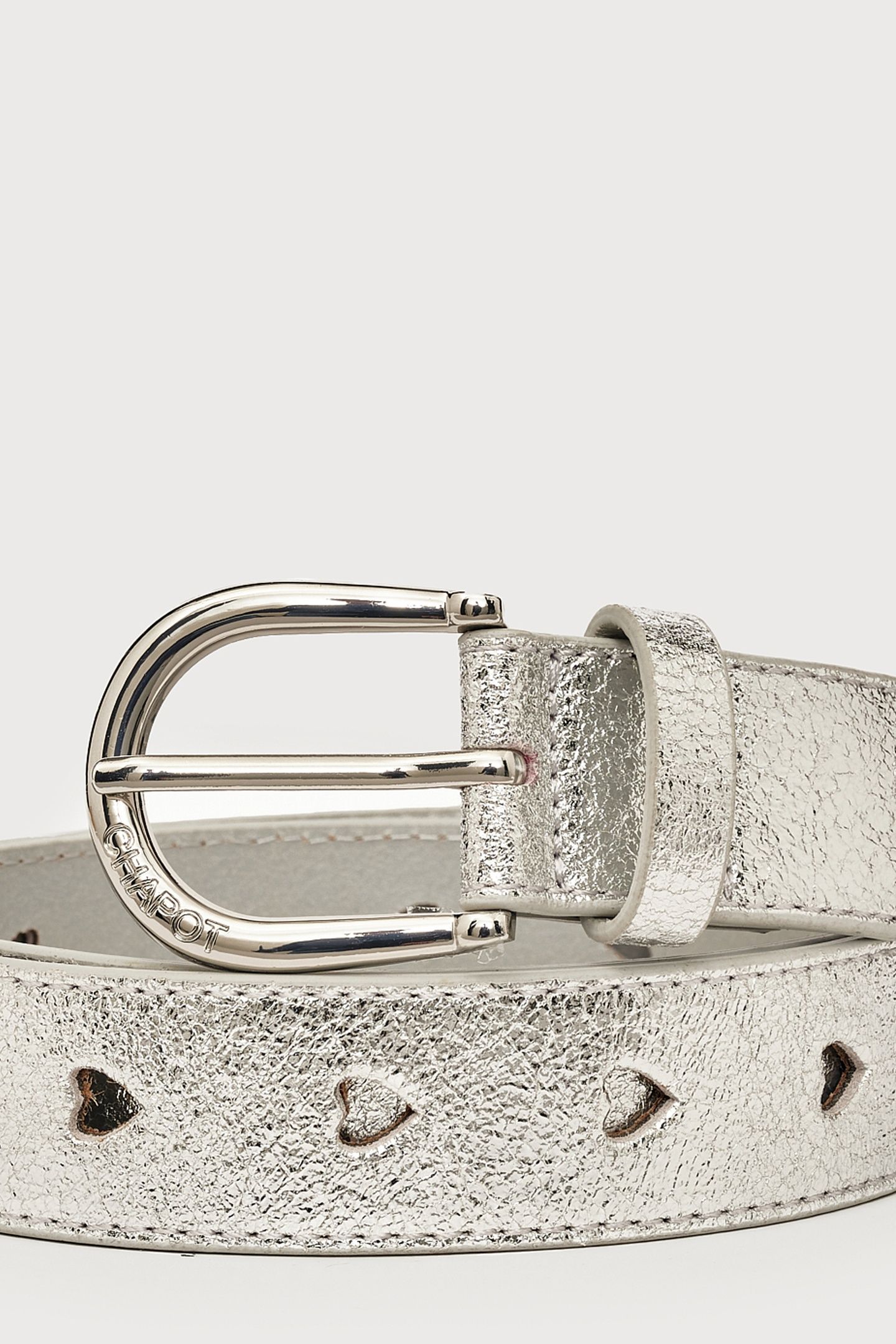 CUT IT OUT HEART BELT SILVER 3