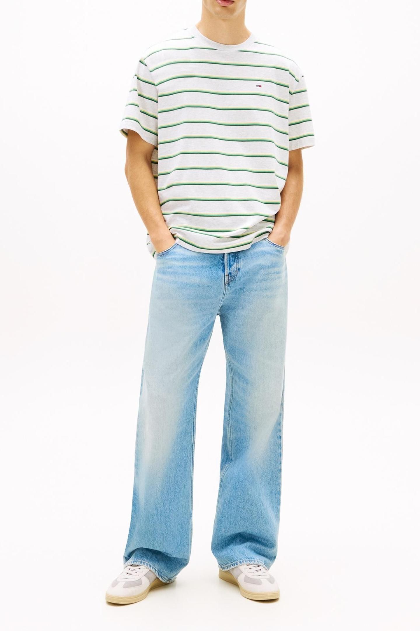 TJM RELAXED STRIPE SS TEE ICE GREY HEATHER STRIPE 2