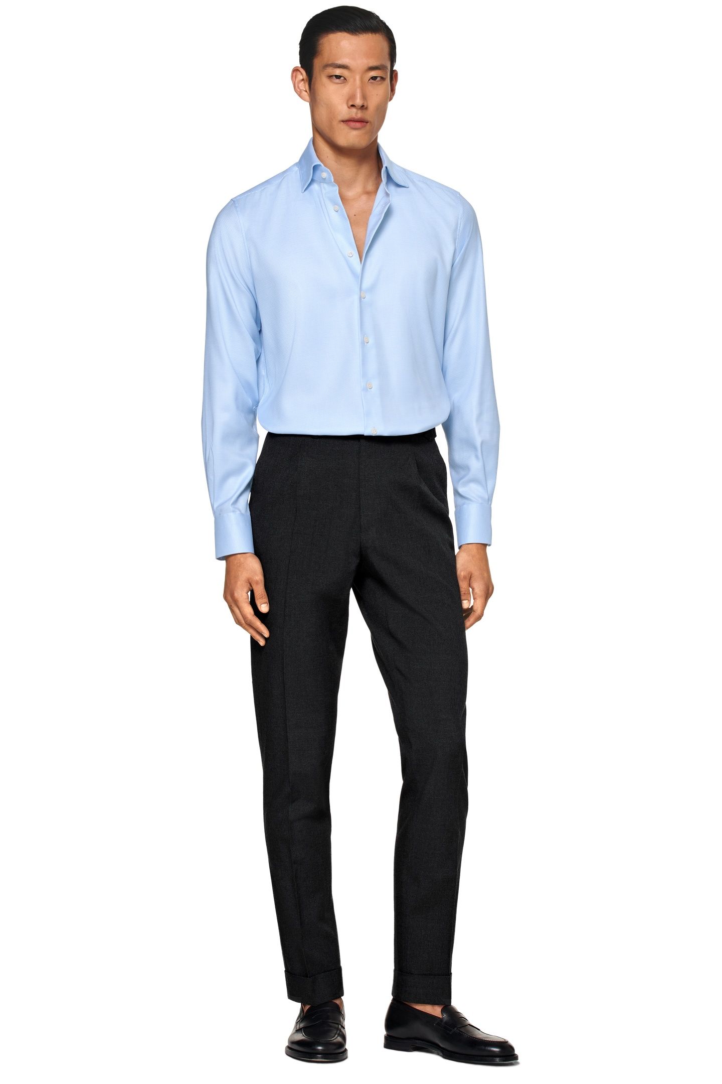 TRAVELLER L.BLUE HOUNDSTOOTH FORMAL SHIRTS LIGHT BLUE 4
