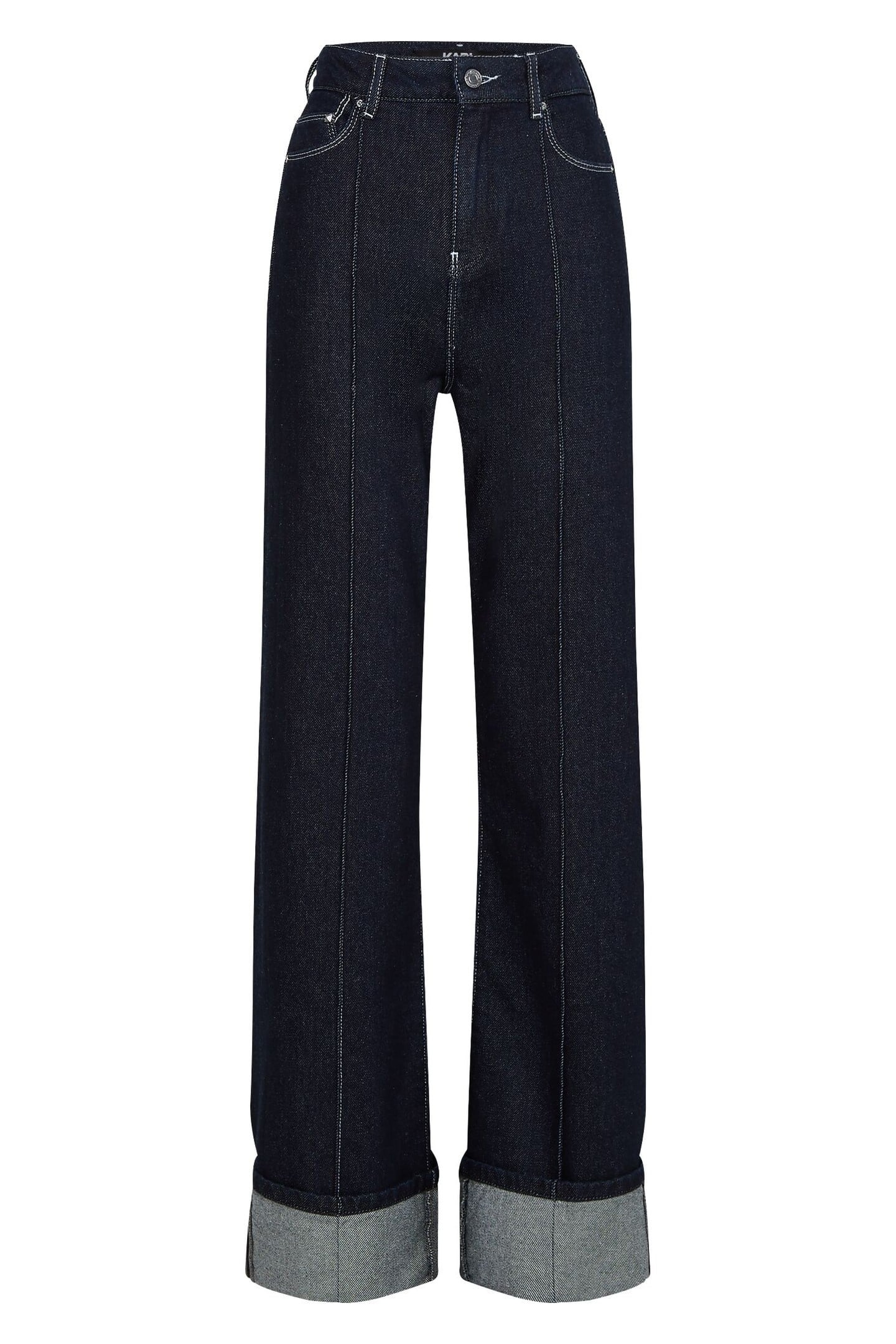 WIDE LEG DENIM W/ PIN-TUCK DARK GREY 1