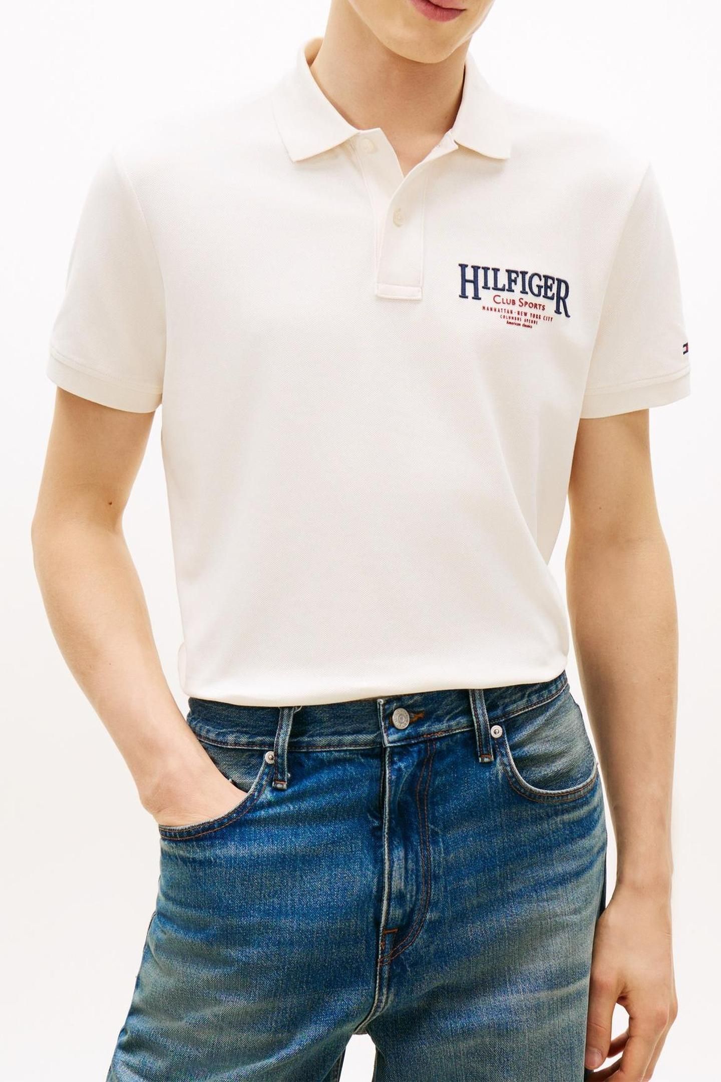 LEFT CHEST GRAPHIC POLO IVORY PETAL 1