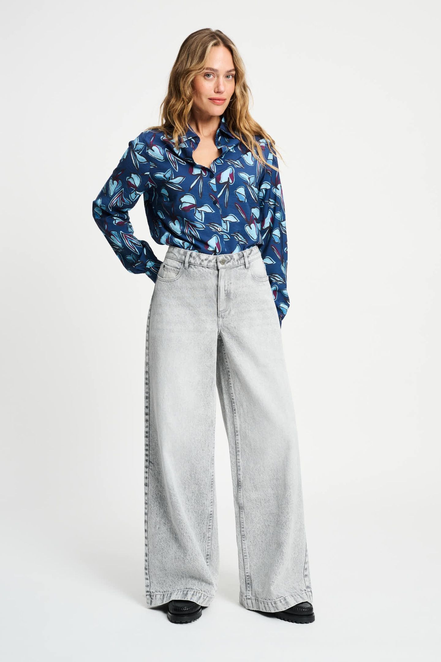 JEANS - BAGGY WIDE LEG GREY 1