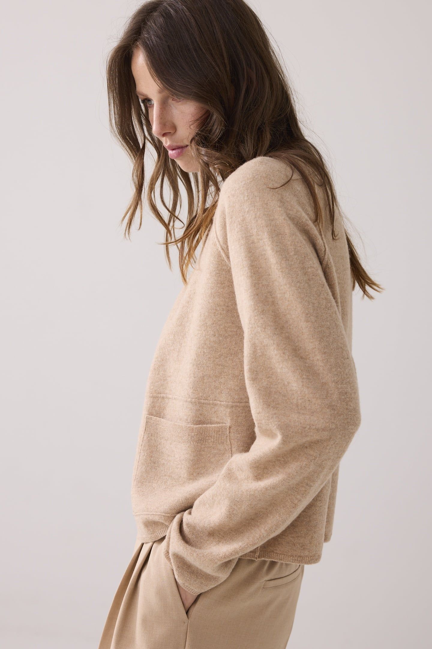 SHORT CARDIGAN BOILED WOOL ALPACA 3