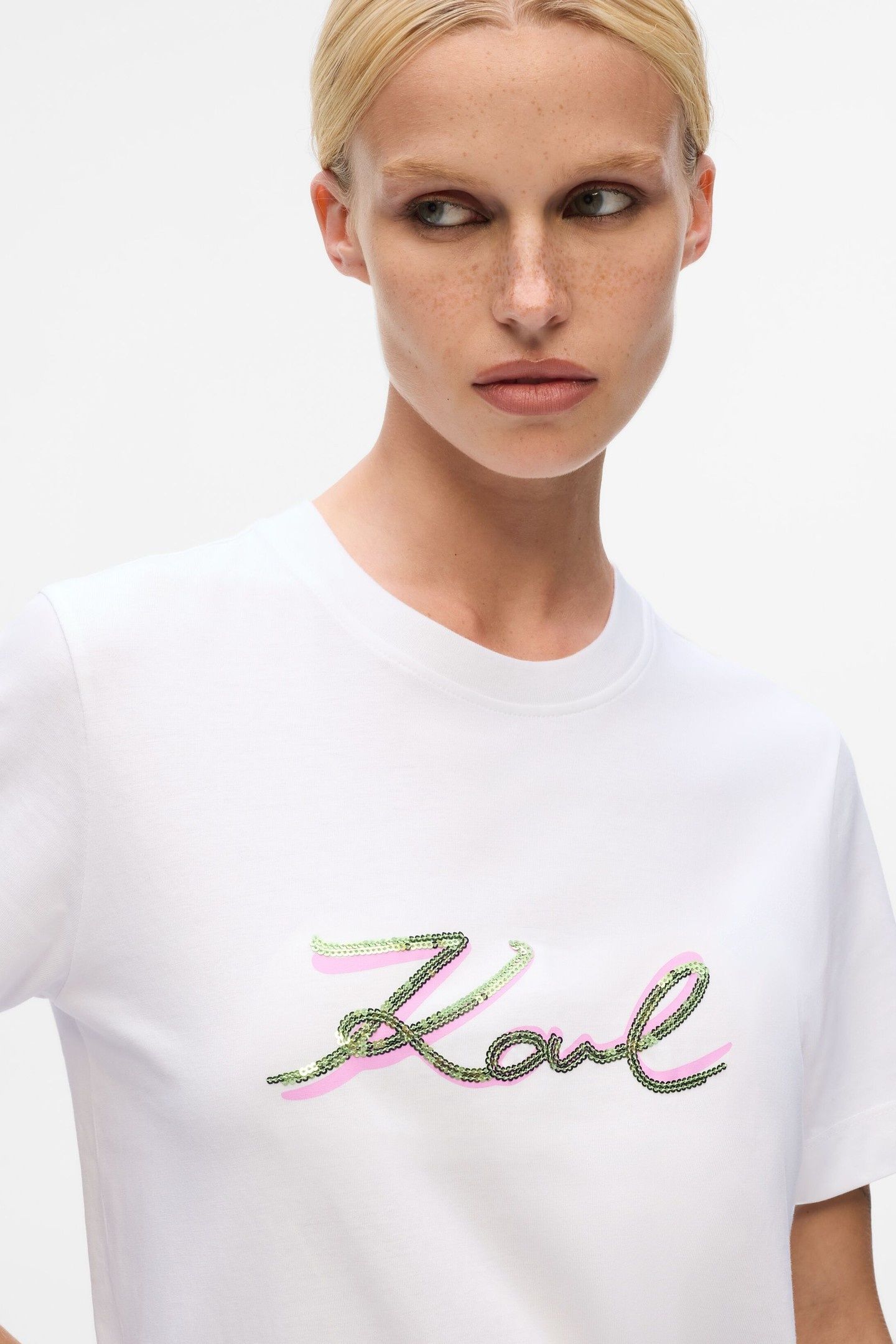 SIGNATURE SEQUINS T-SHIRT WHITE 4