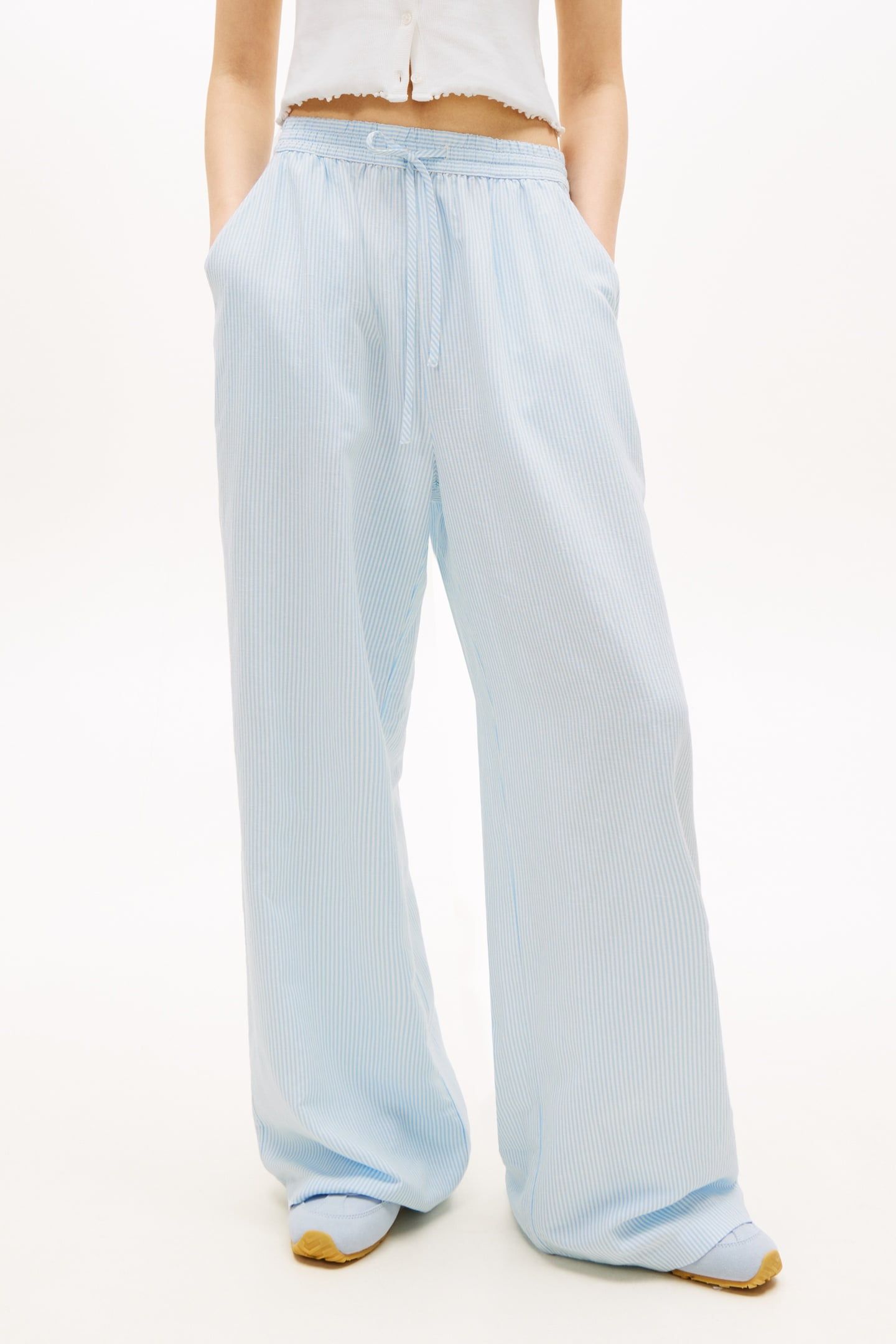 TJW ESSENTIAL LINEN PANTS LIGHT POWDERY BLUE/STRIPE 1