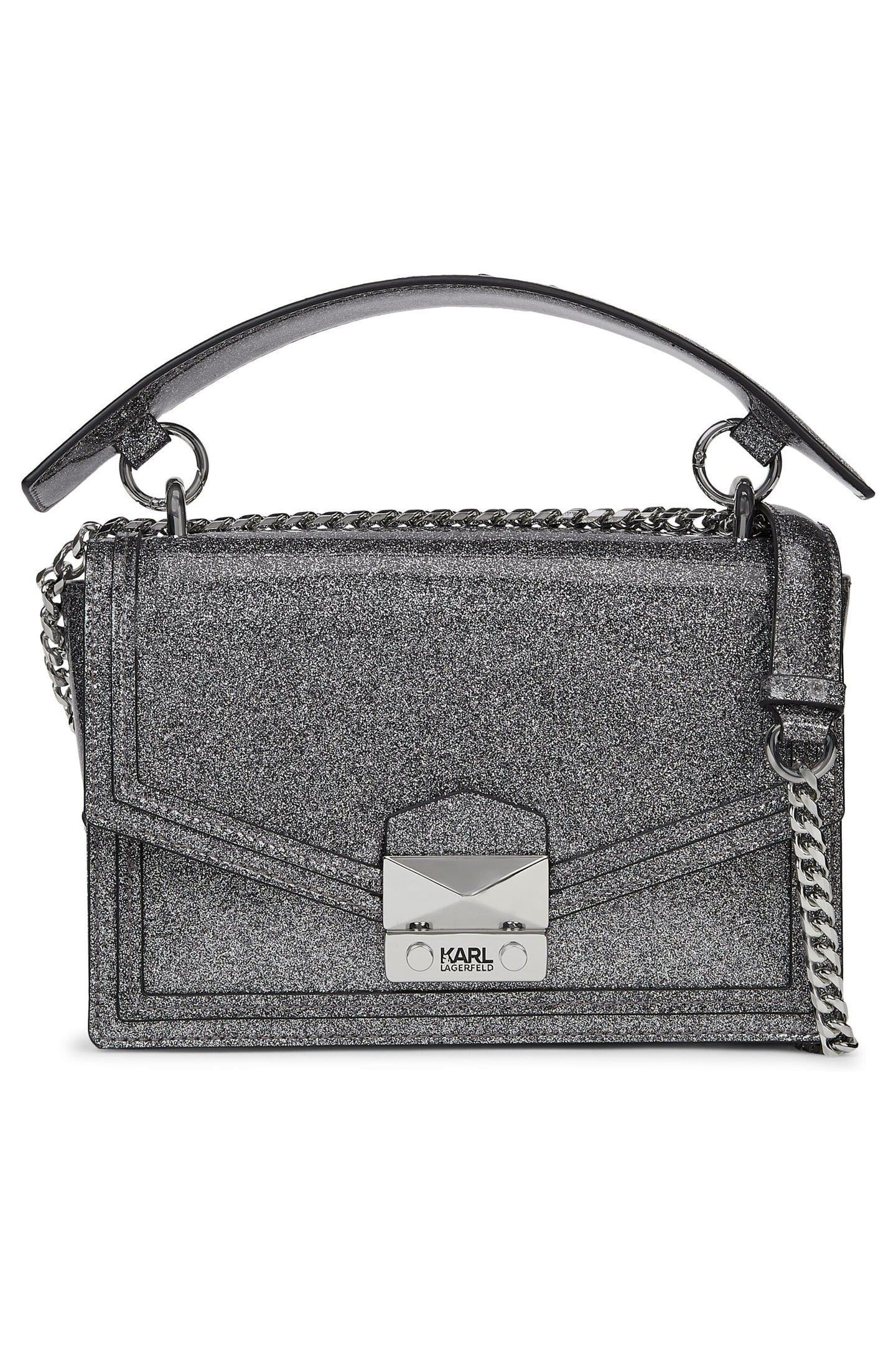 K/STYLE GLITTER SHOULDER BAG SILVER 1