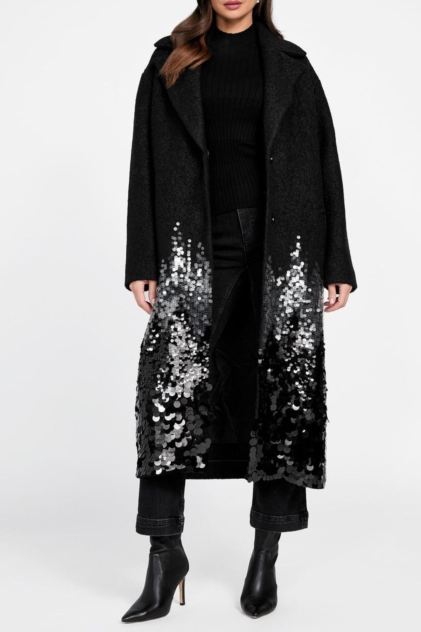 VICKY SINGLE BREAST SEQUINS JET BLACK 1