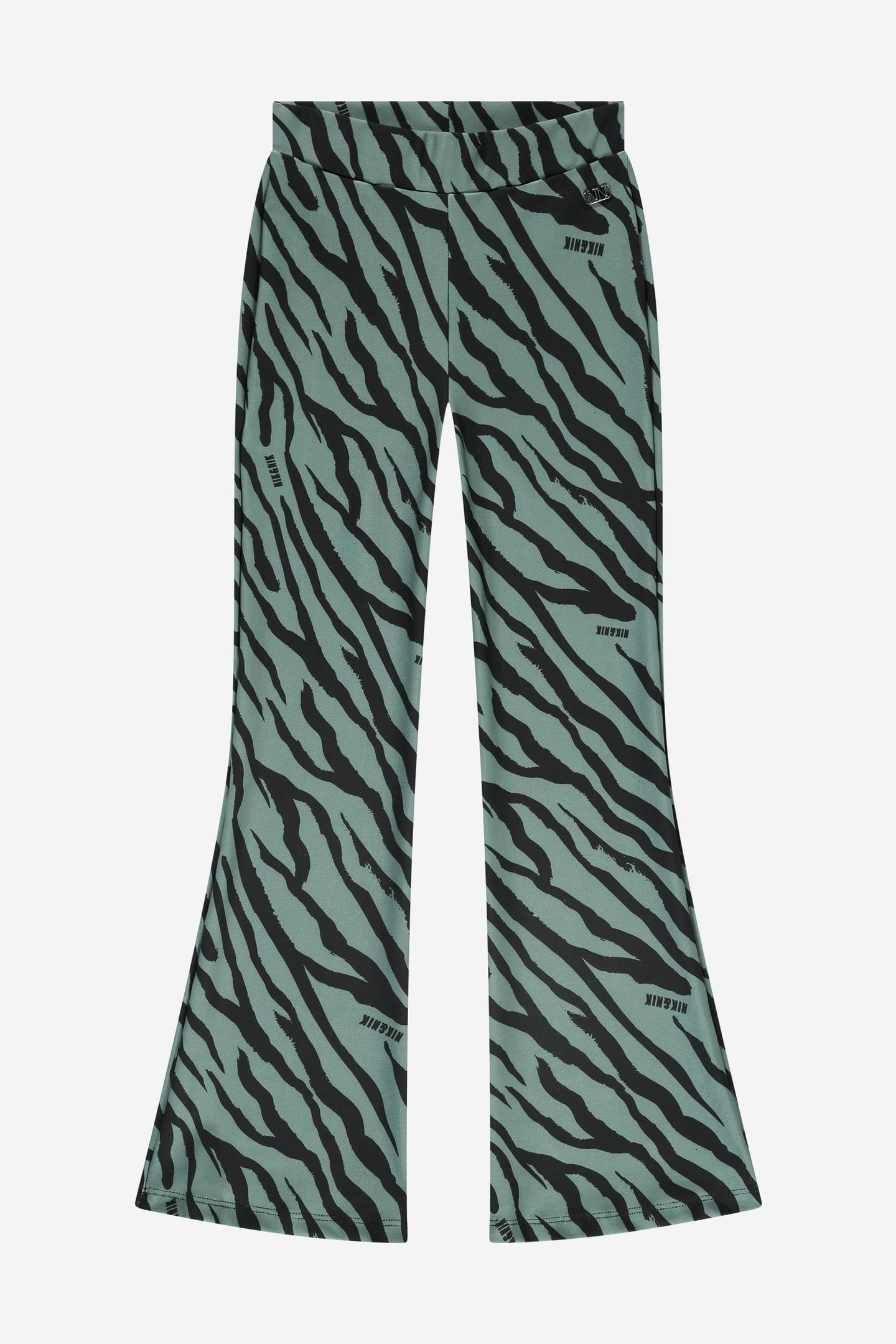 ZEBRA FLARED PANTS GREY GREEN 1