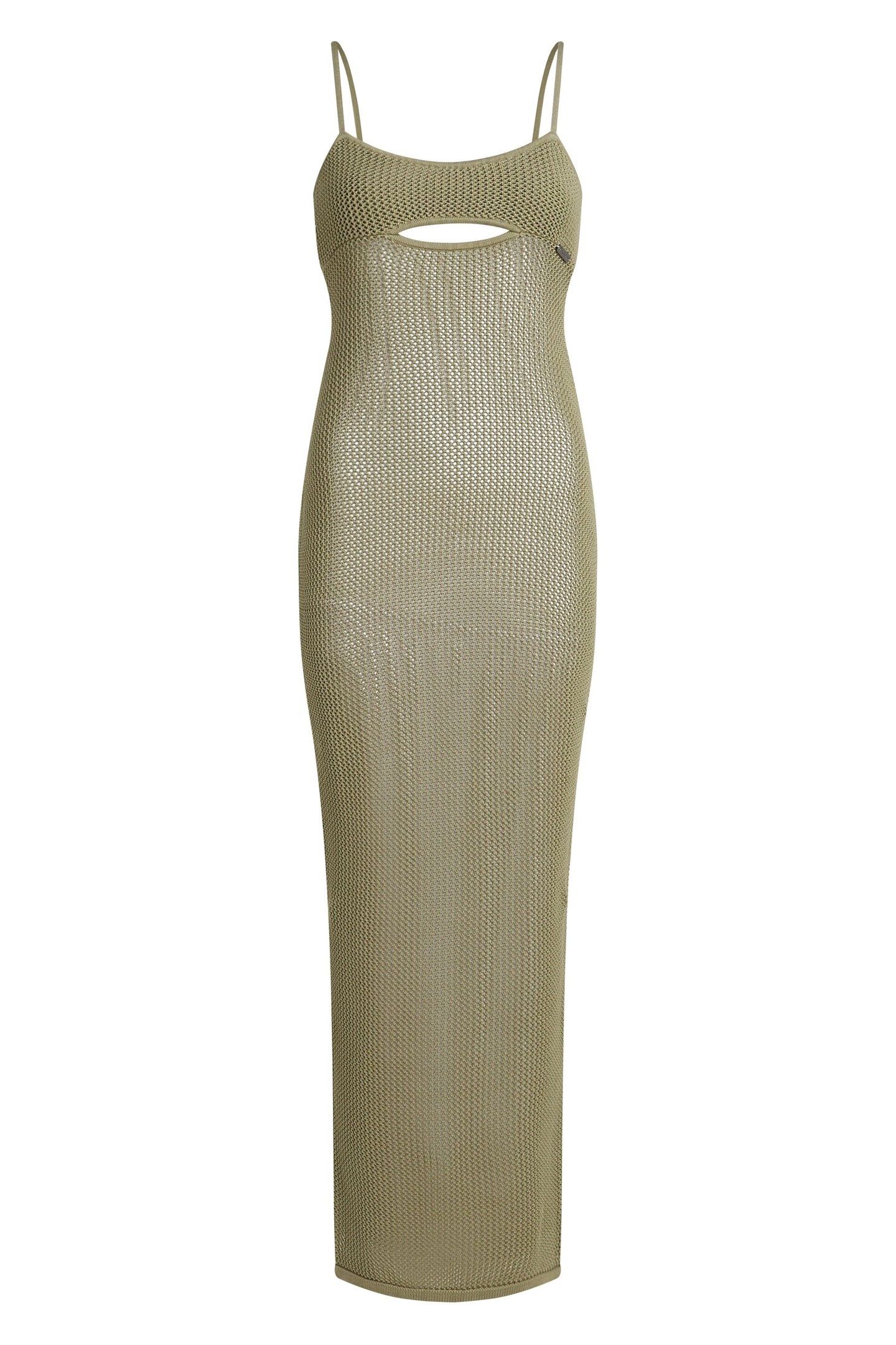 CROCHET MAXI BEACH DRESS OIL GREEN 3