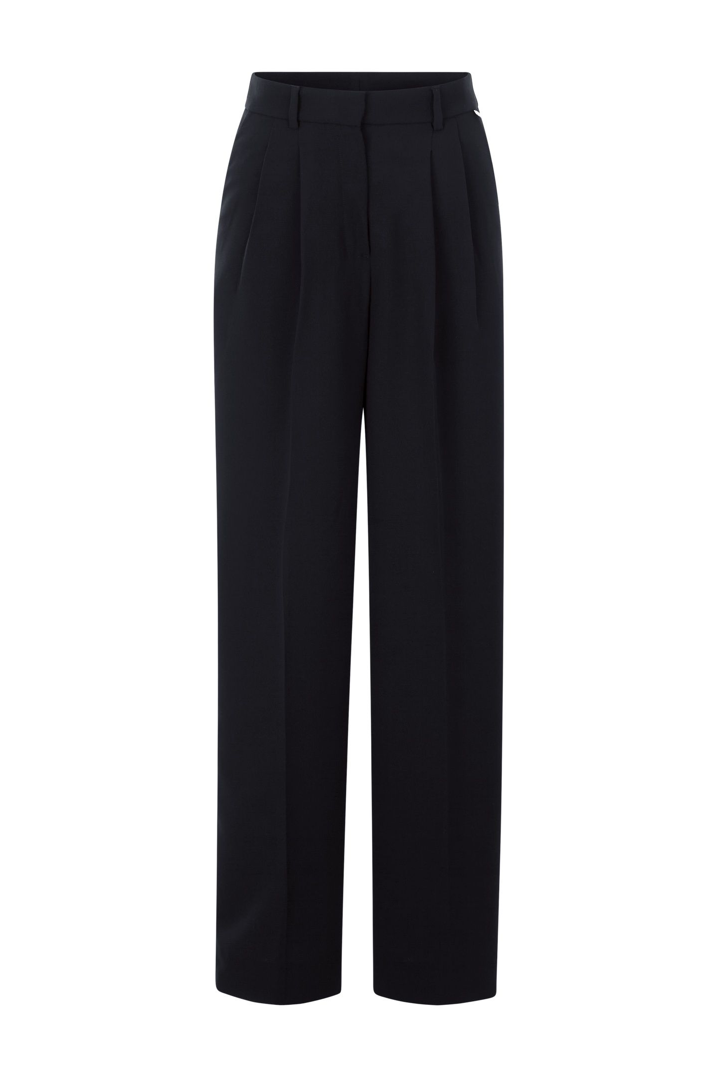 WIDE LEG PLEATED PANTS BLACK 3