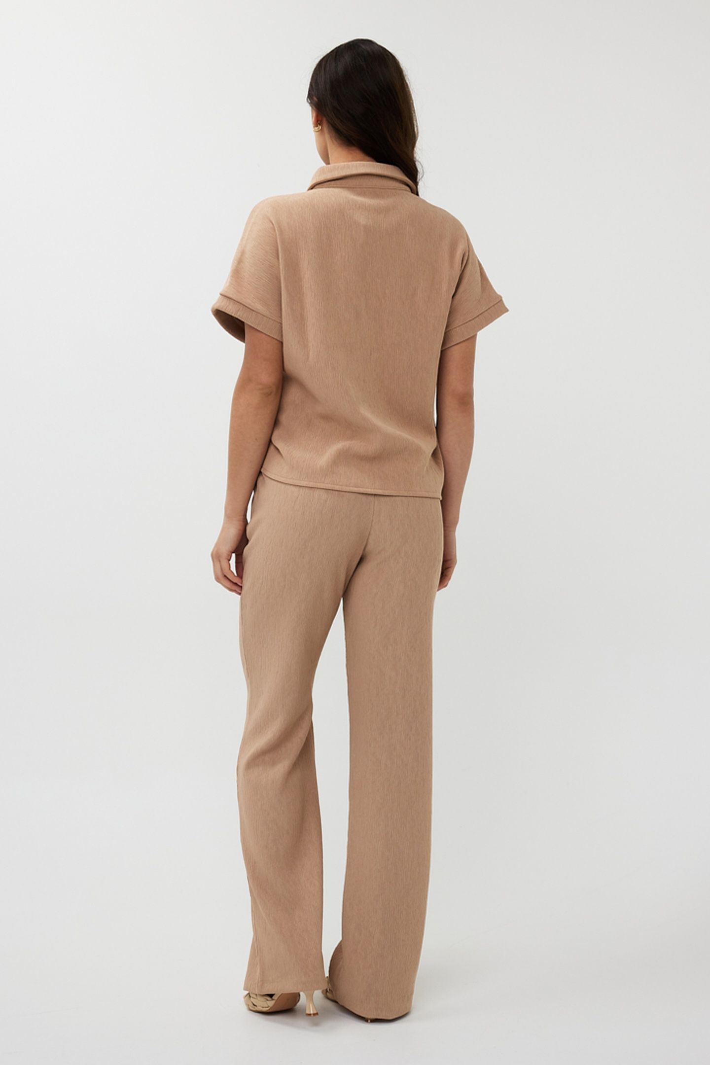 TROUSERS FANCY CRINKLE DARK SAND 4