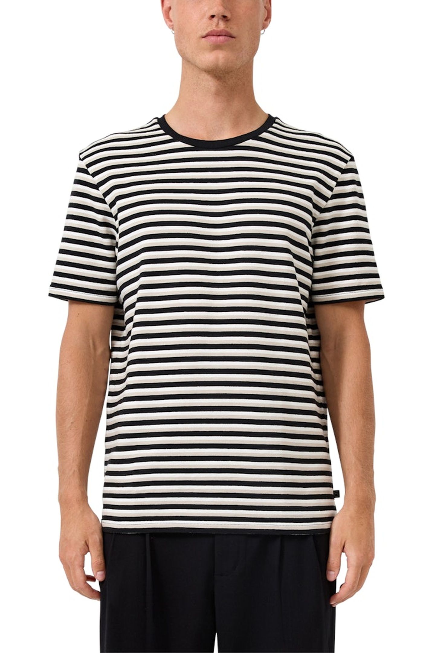 S.OLIVER-QS T-SHIRTS GREY/BLACK 1