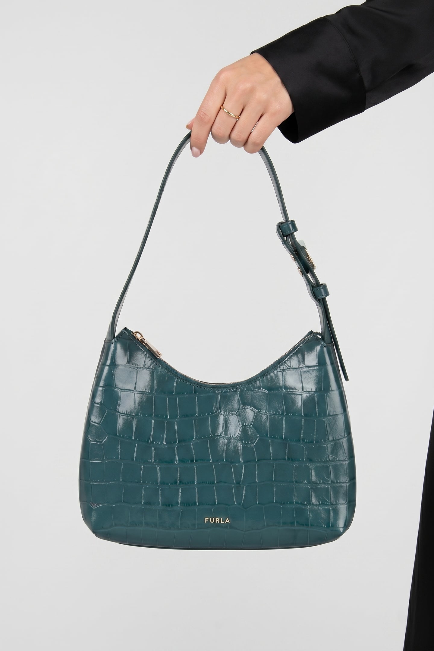 FEBE SMALL HOBO TEAL 3