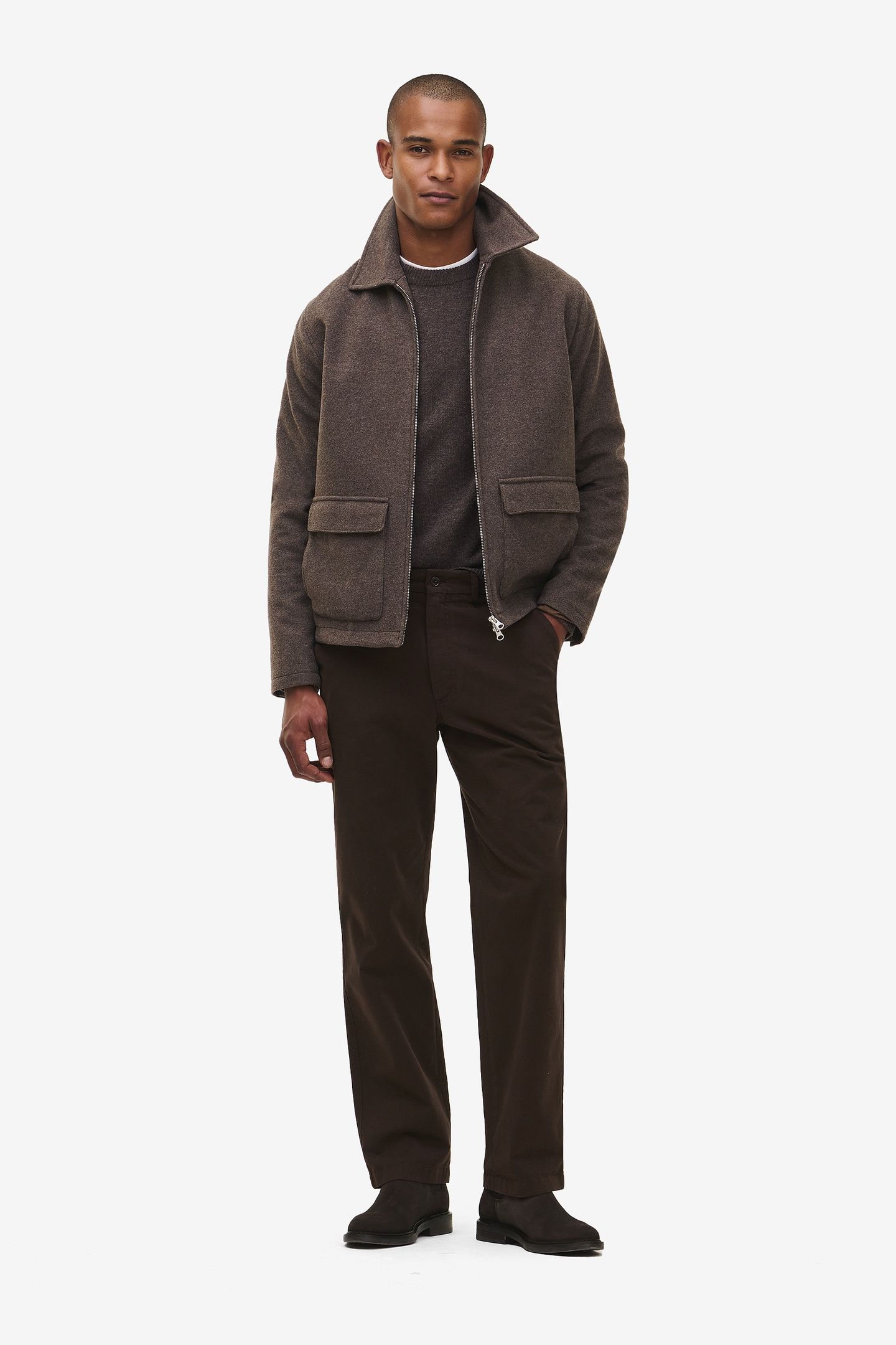 MELVILLE COTTON STRETCH DARK BROWN 2