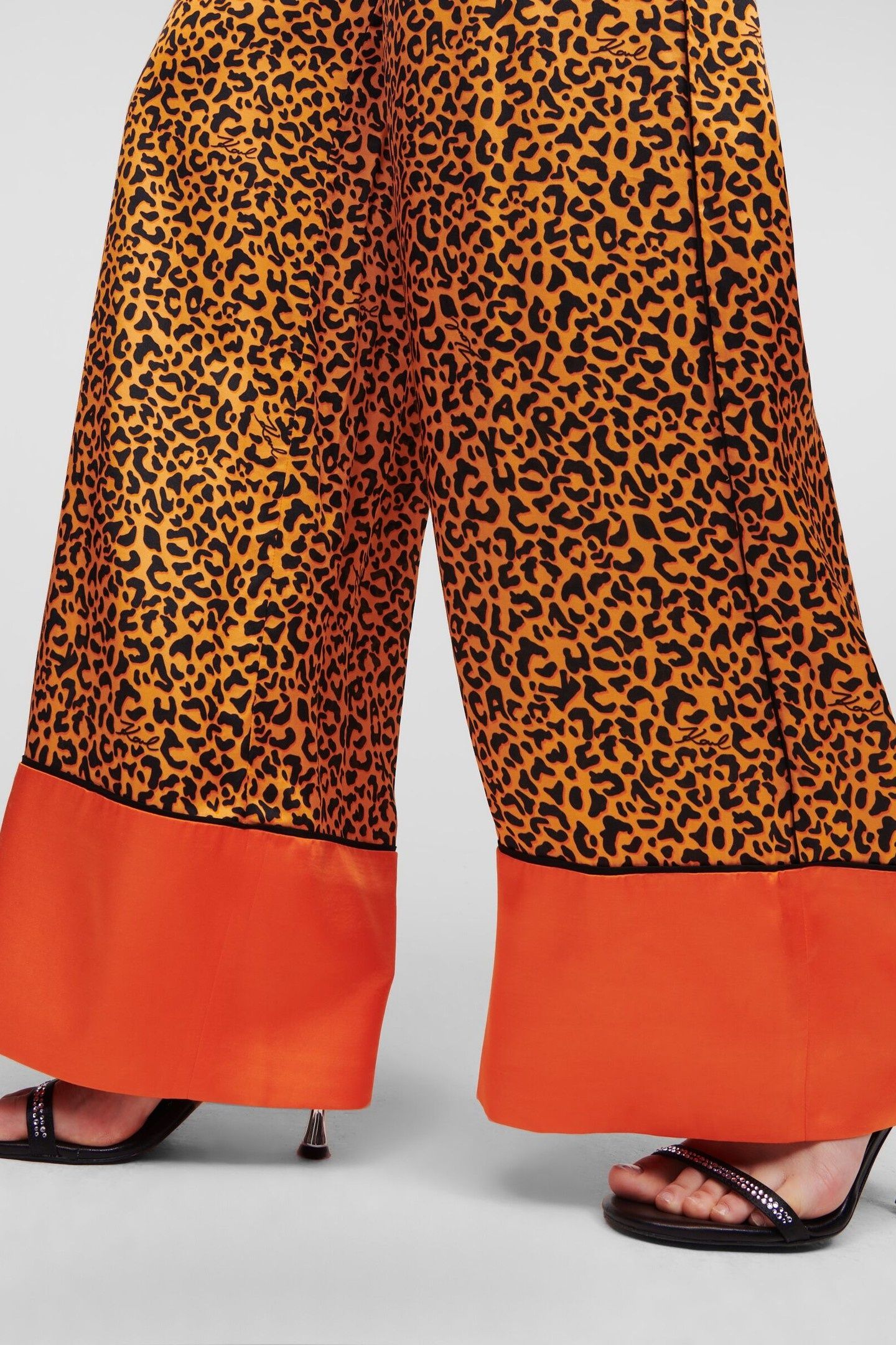 LEO PRINTED WIDELEG PANTS KARL LEOPARD ORANGE 7