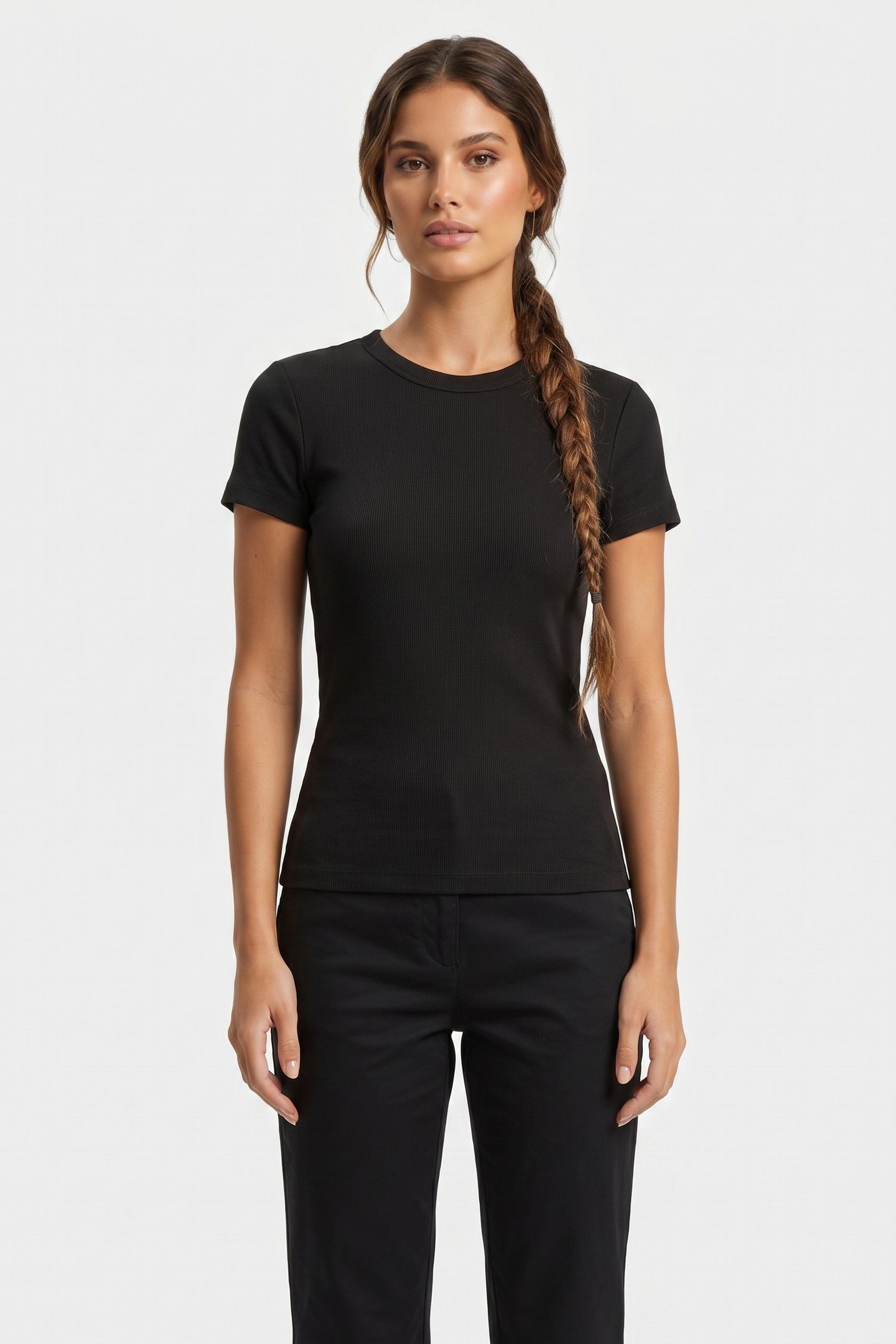 GUNNI RIB T-SHIRT BLACK 1