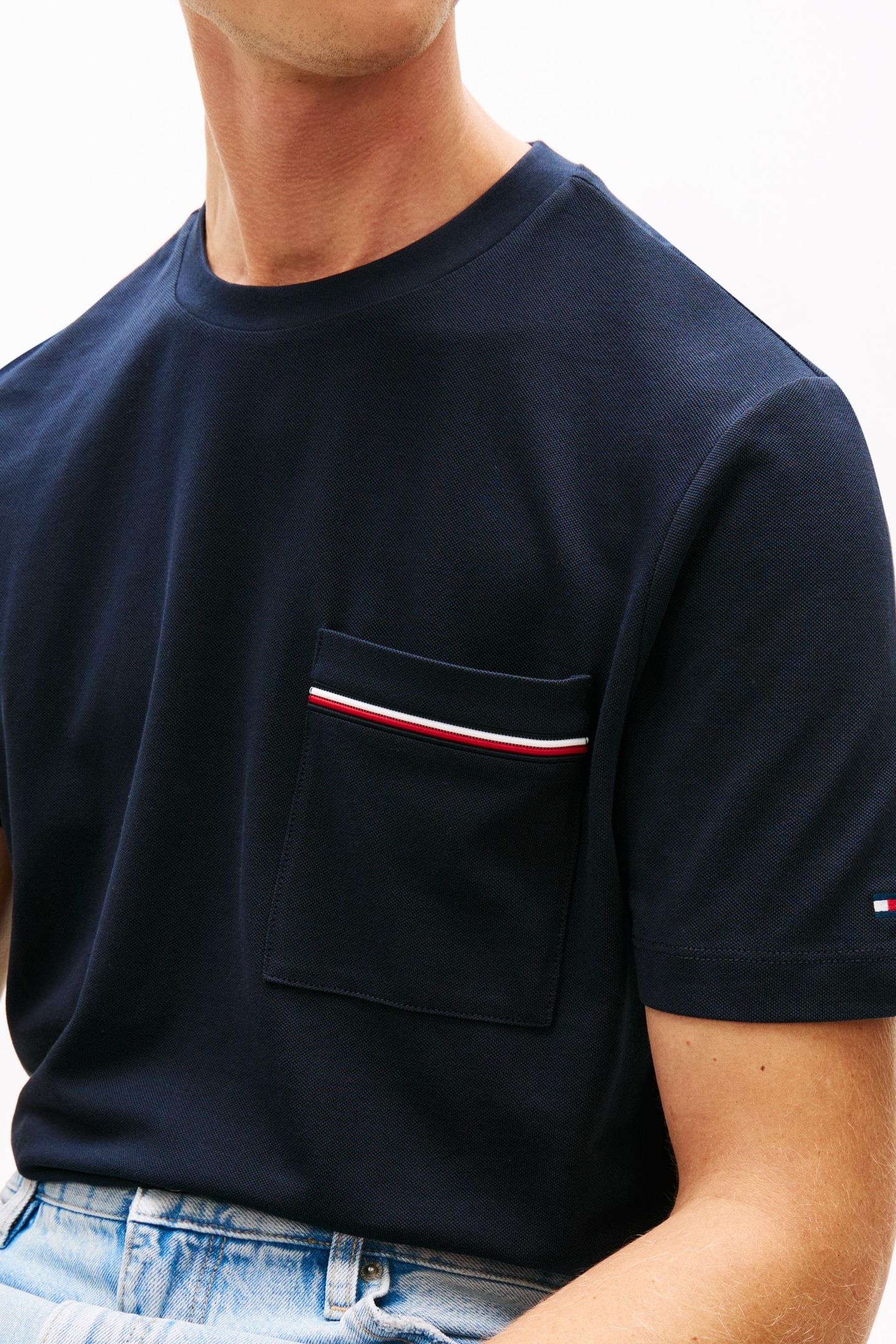 GLOBAL STRIPE PIQUE T-SHIRT DESERT SKY 3