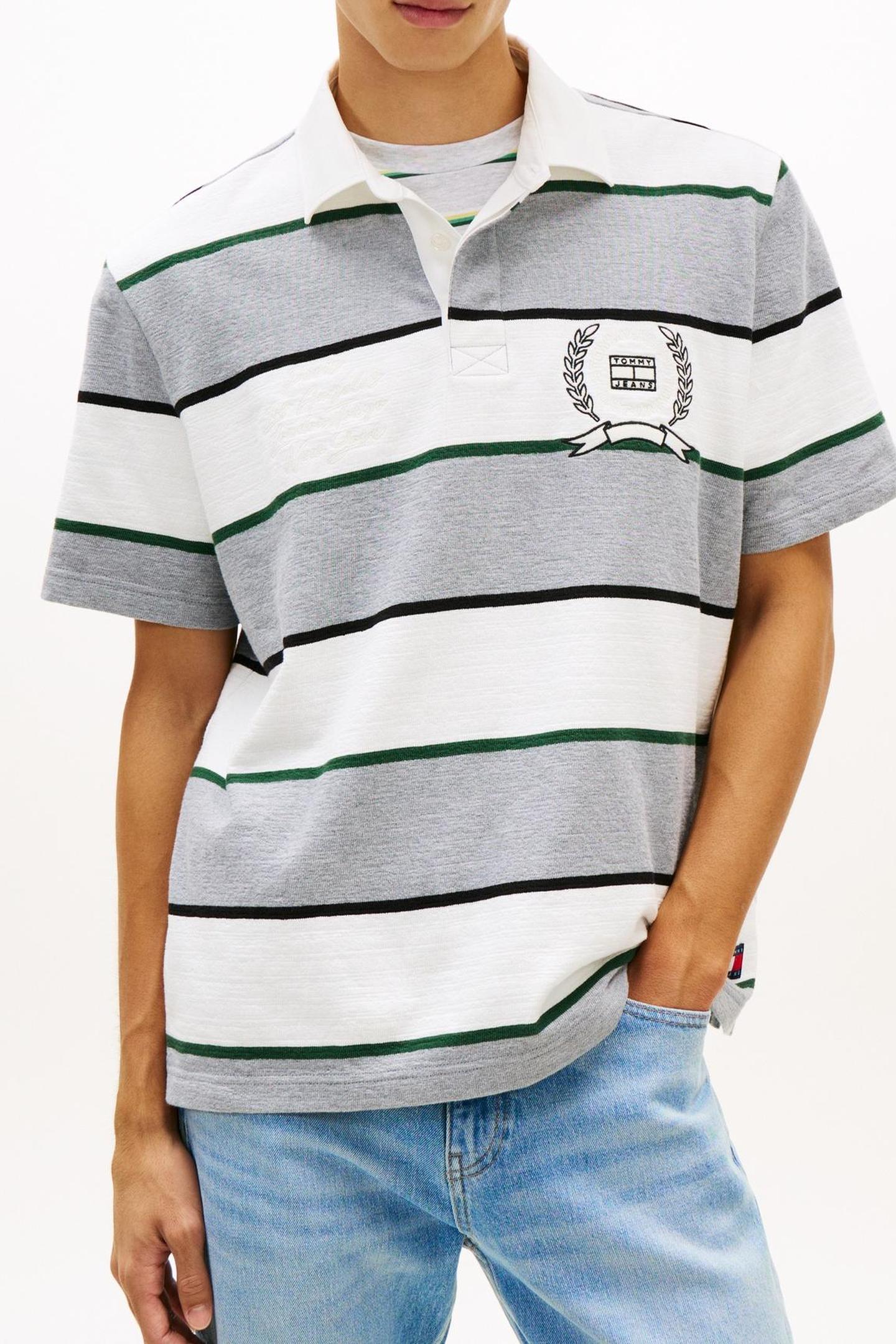 TJM RELAXED SS STRIPE POLO GREY HEATHER STRIPE 1