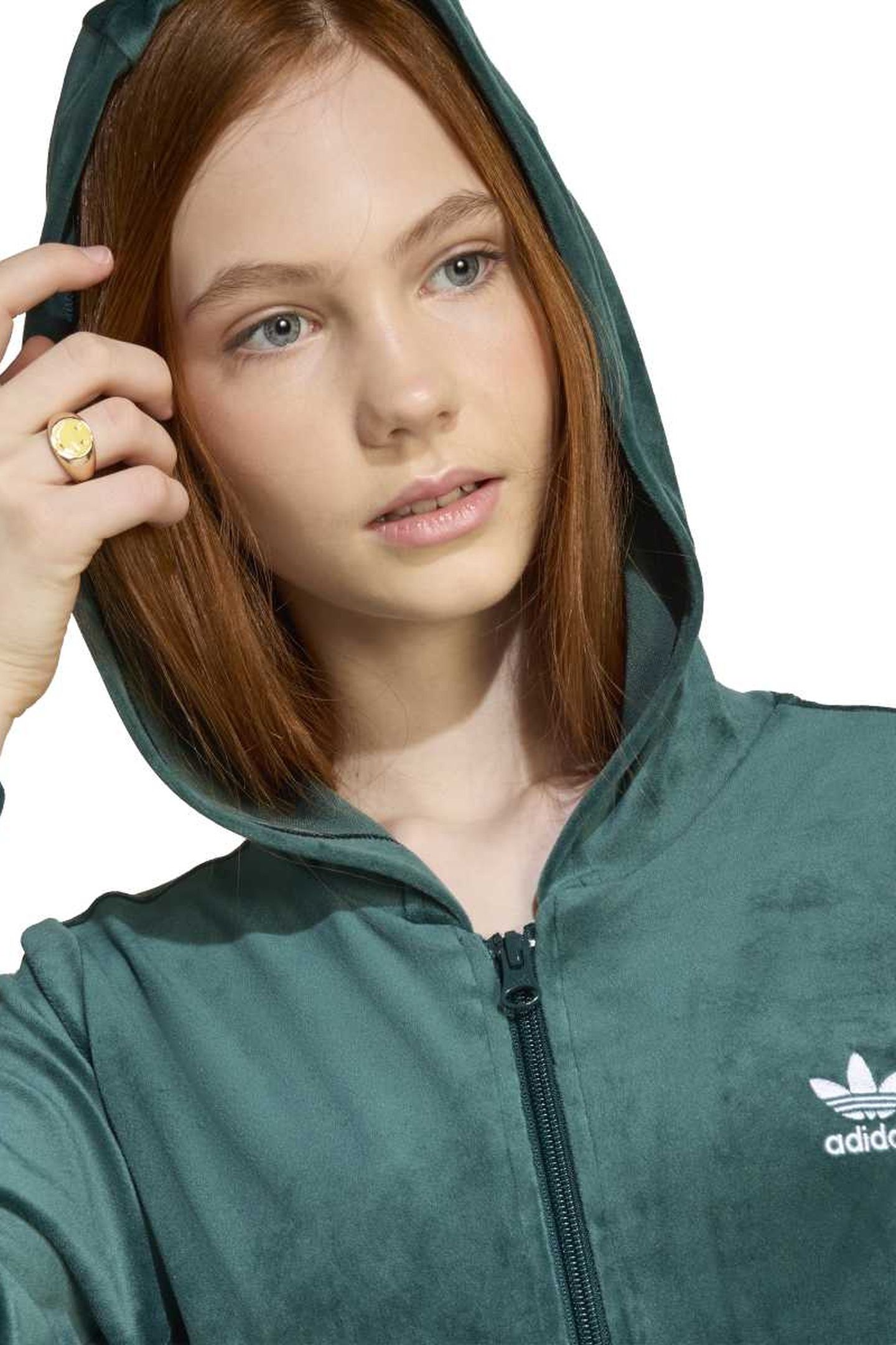 ORIGINALS VELOUR ZIP HOODIE AURORA IVY 4