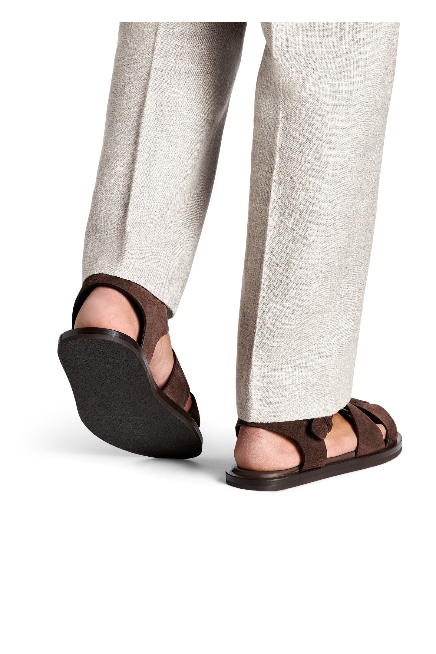SUEDE-SANDAL-DBROWN LOAFERS DARK BROWN 6