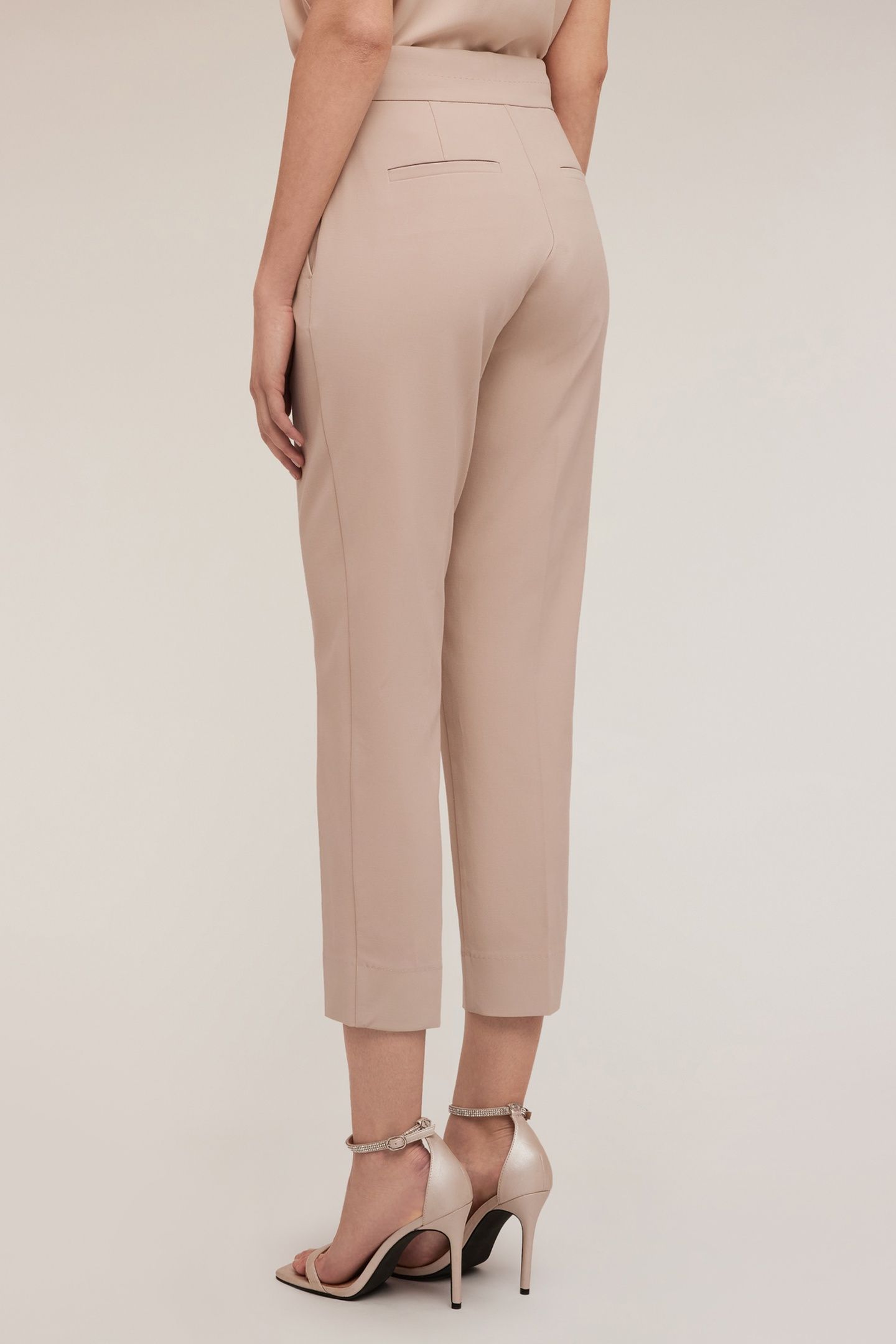 HIGH-WAISTED REGULAR-FIT TROUSERS BEIGE 2