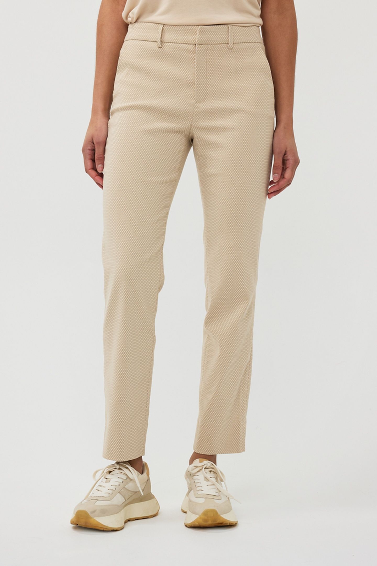 TROUSERS JACQUARD SQUARE SAND 1