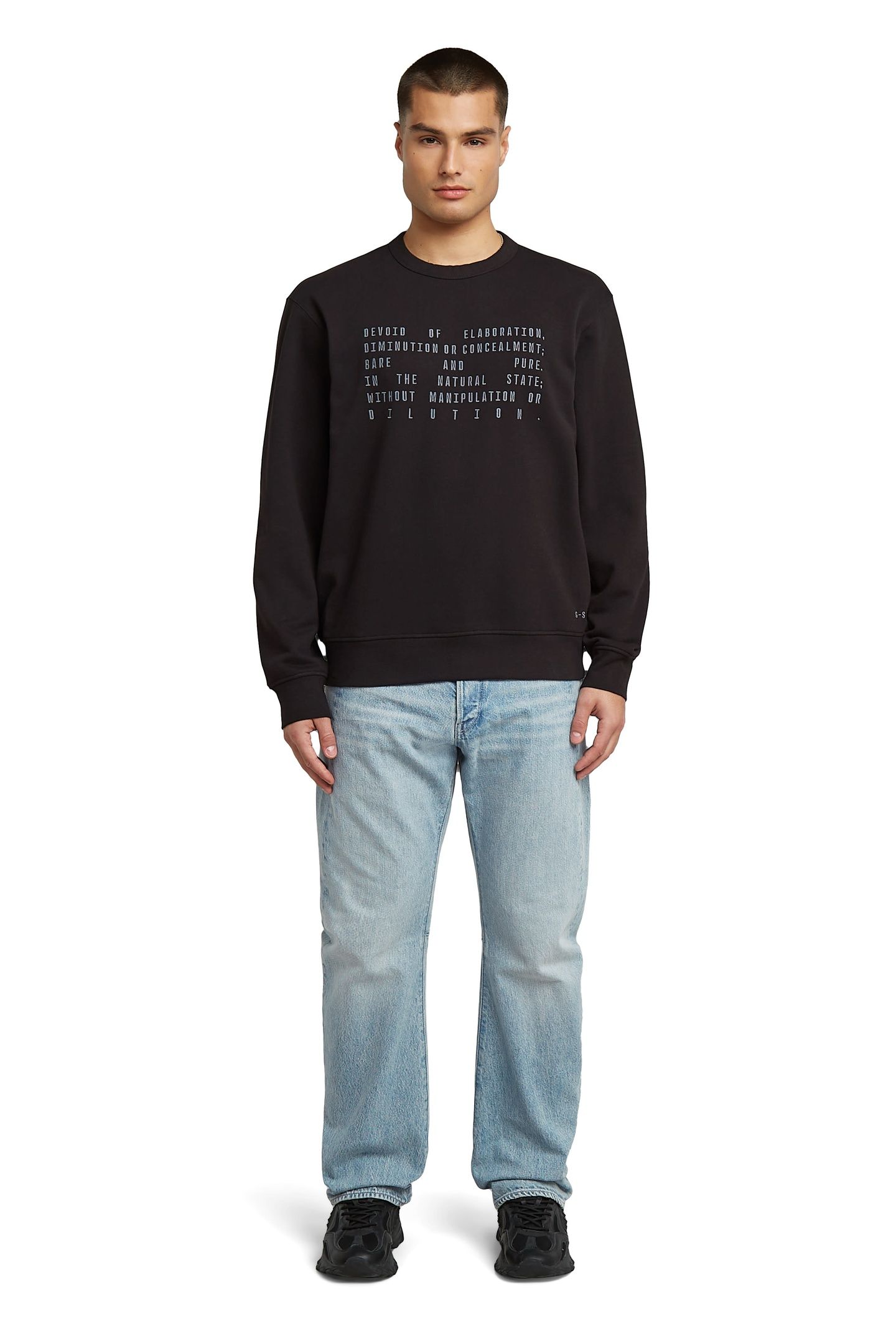 TEXT GRAPHIC SWEATER BLACK 1
