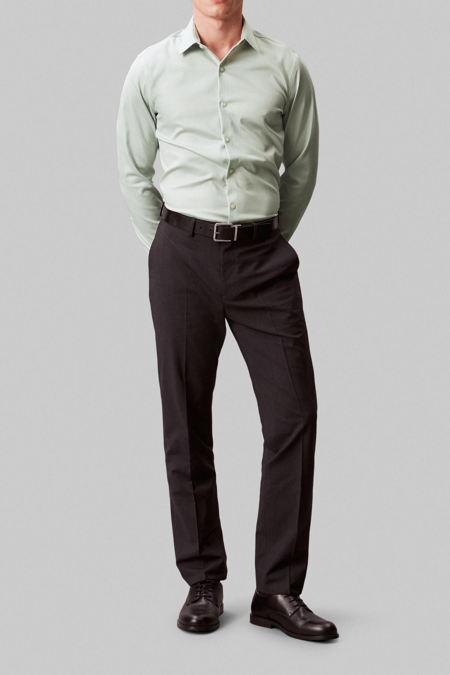 SLIM PERF SOLID SHIRT SAGE 3