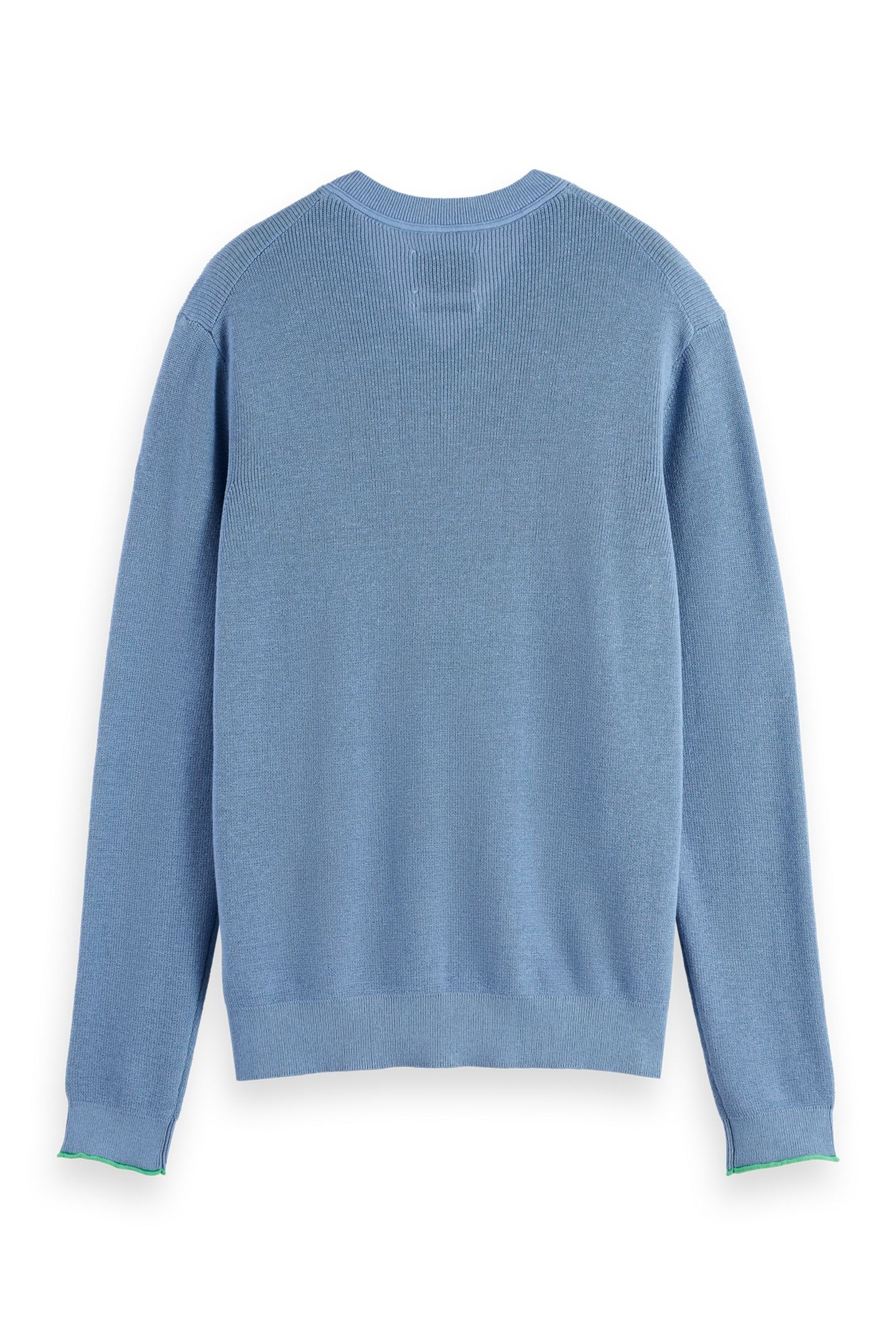 REGULAR-FIT COTTON LINEN V-NECK FADED DENIM 2