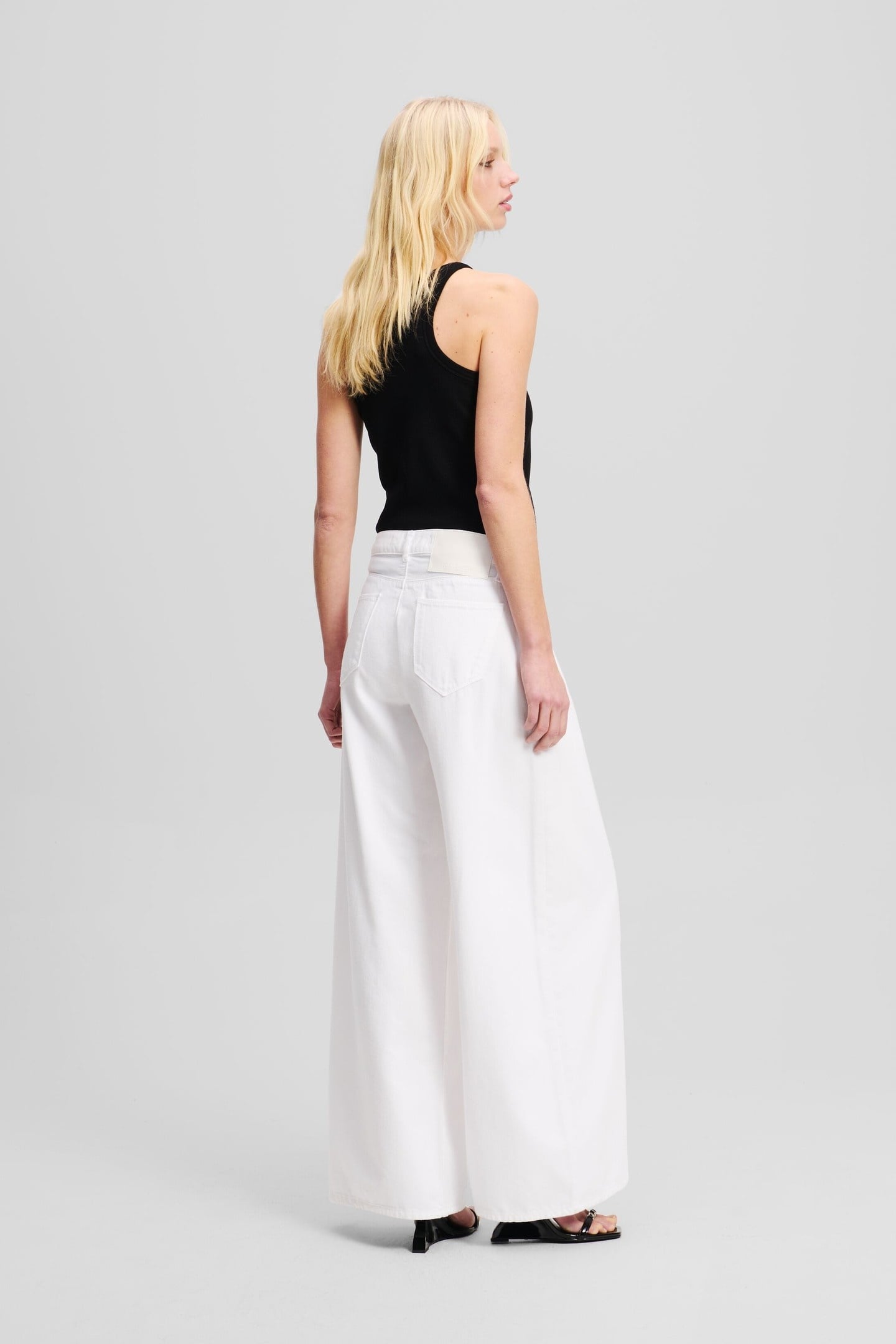 WIDE LEG WHITE DENIM PANTS WHITE DENIM 2