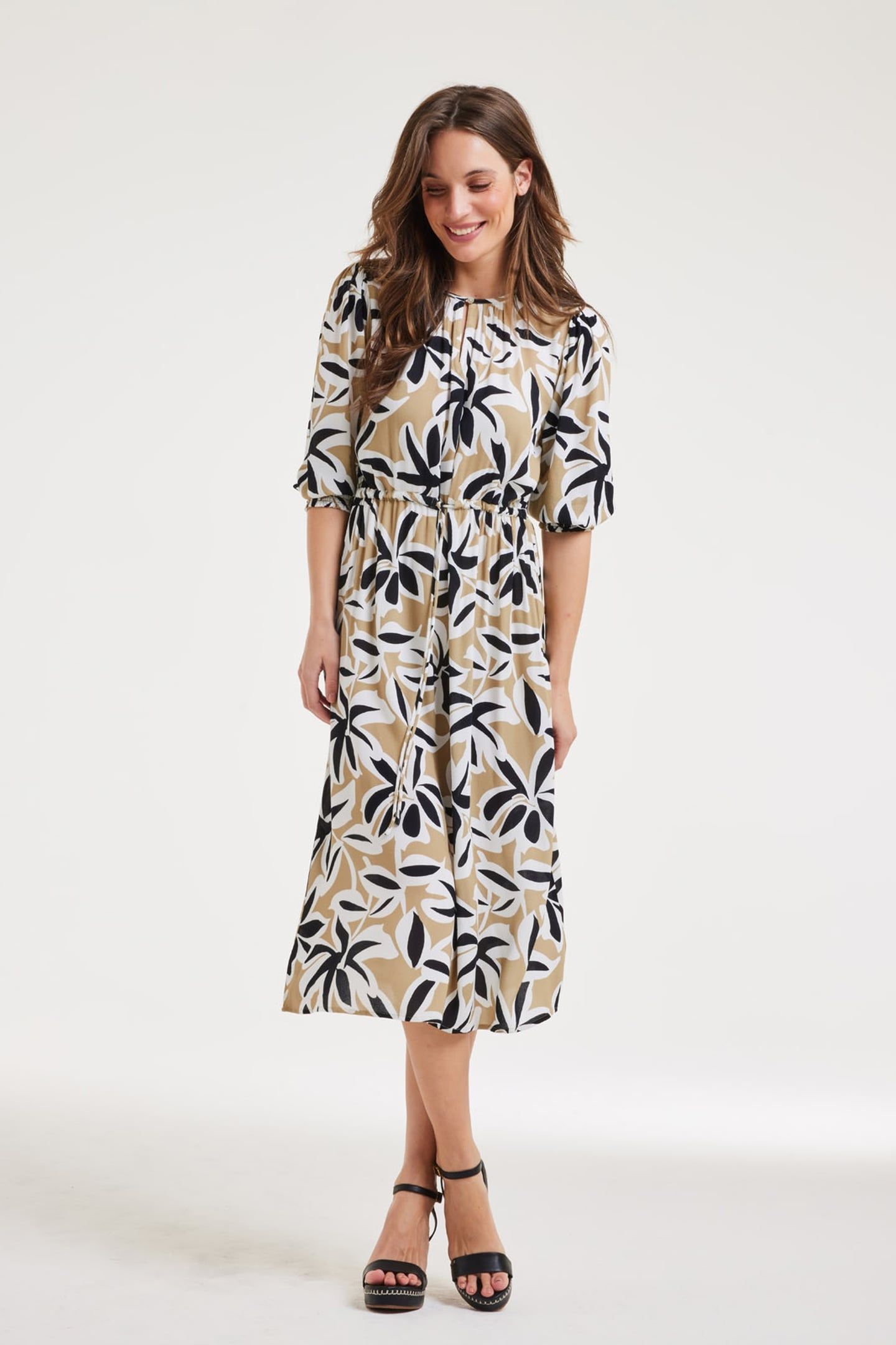 DRESS JADE SAND SHADE PRINT 1