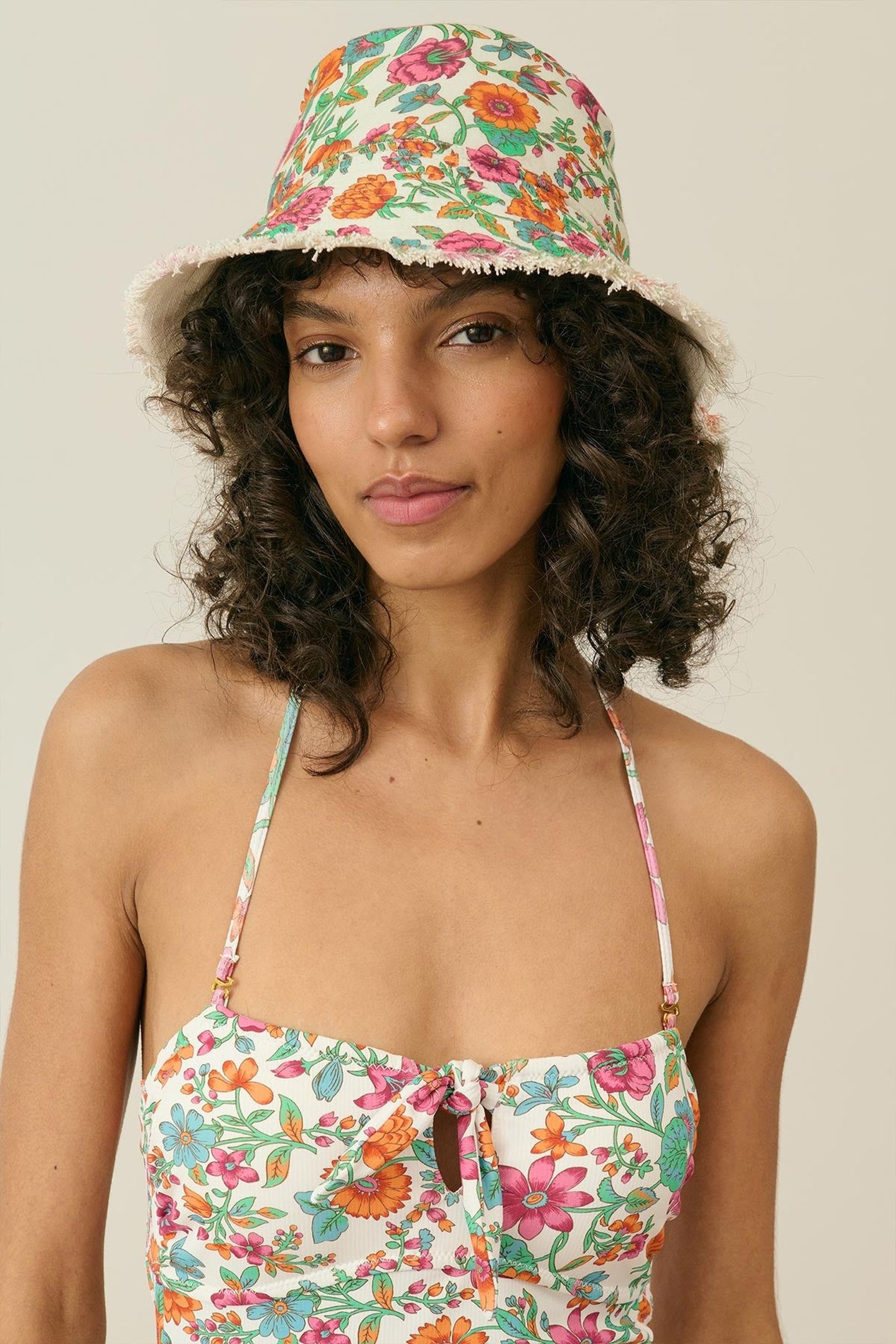 SUN HAT LAJIK ORANGE SUMMER MEADOW 1