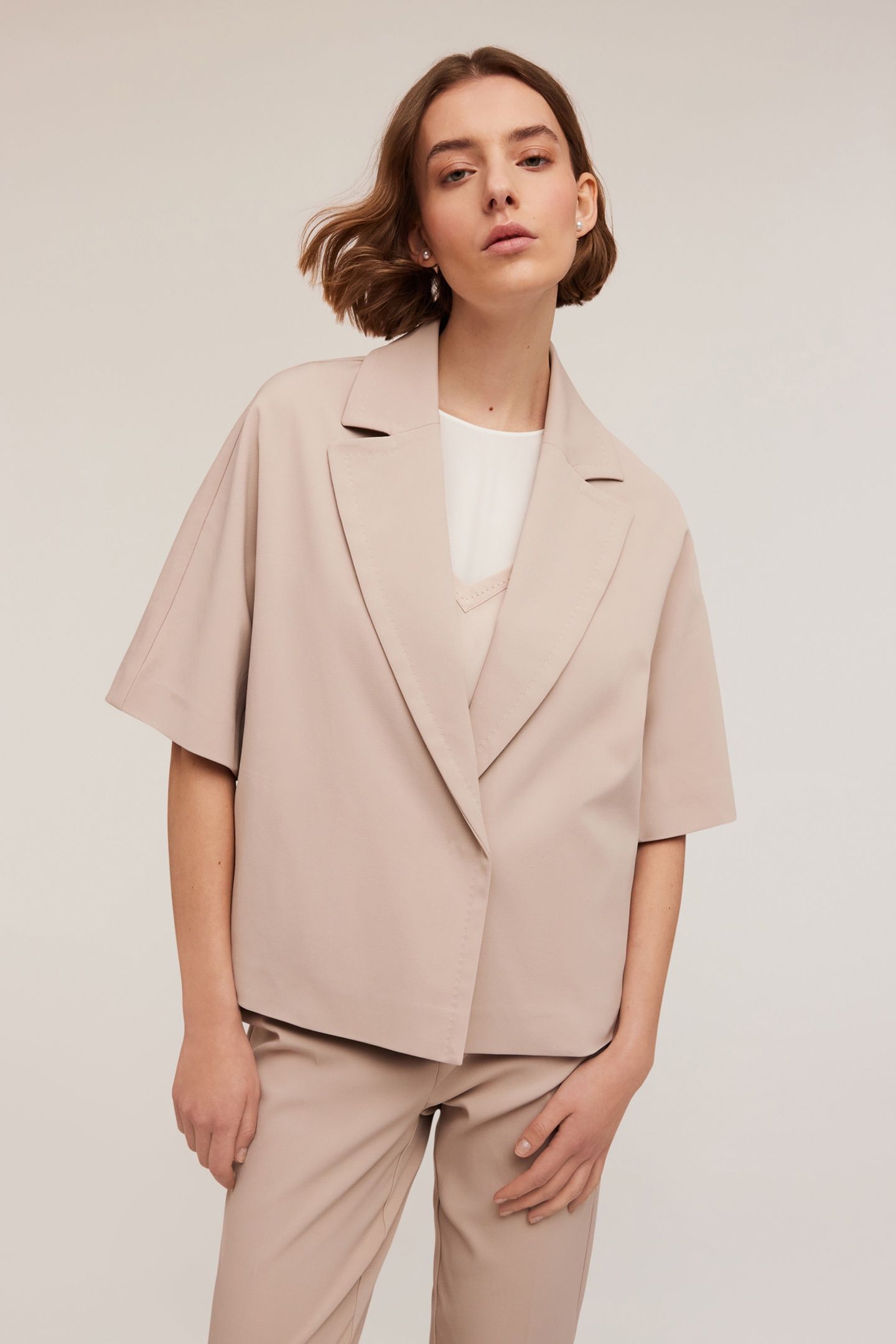TAILORED PEA COAT BEIGE 1
