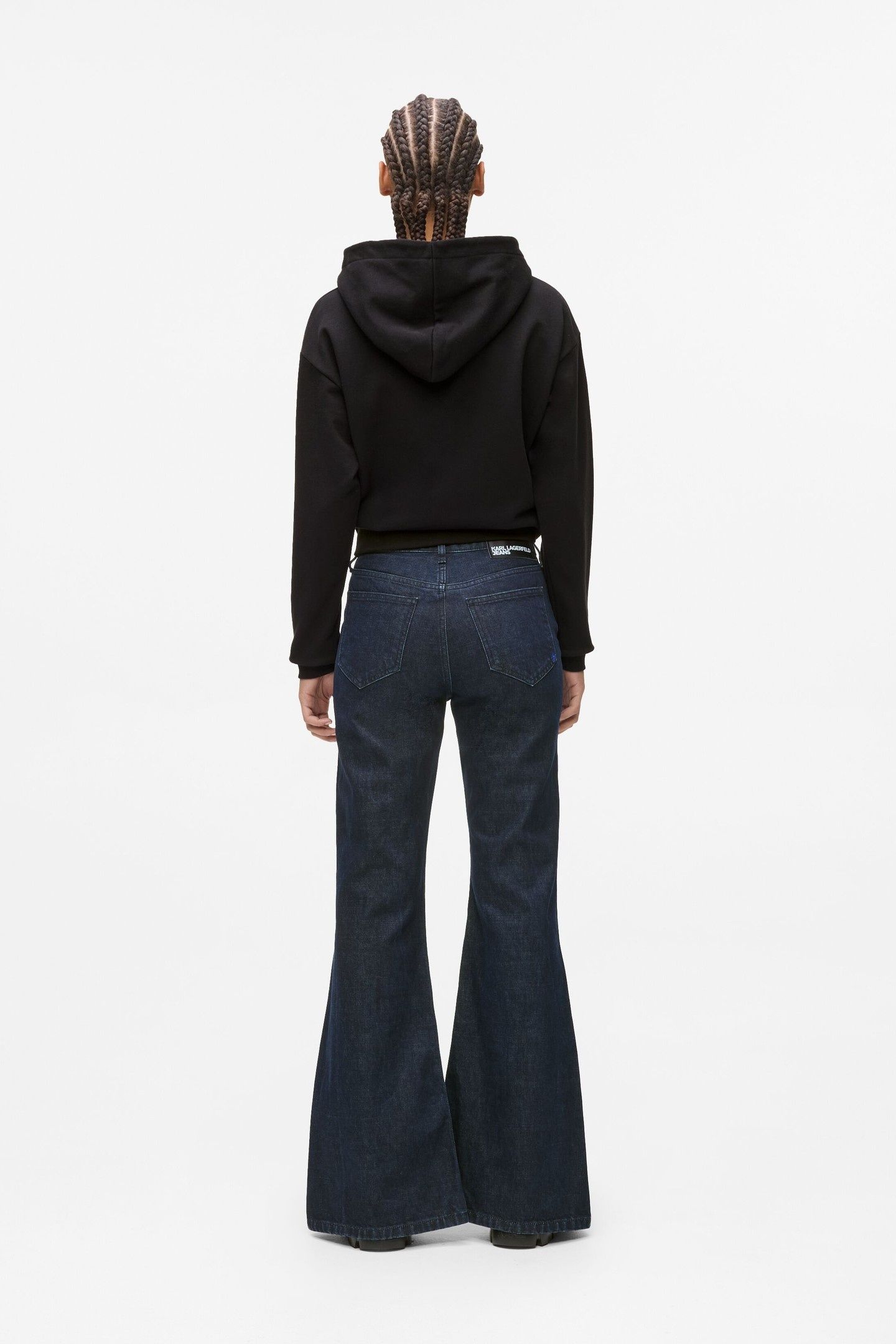 FLARED DENIM W/ SLIT RINSE BLUE 2