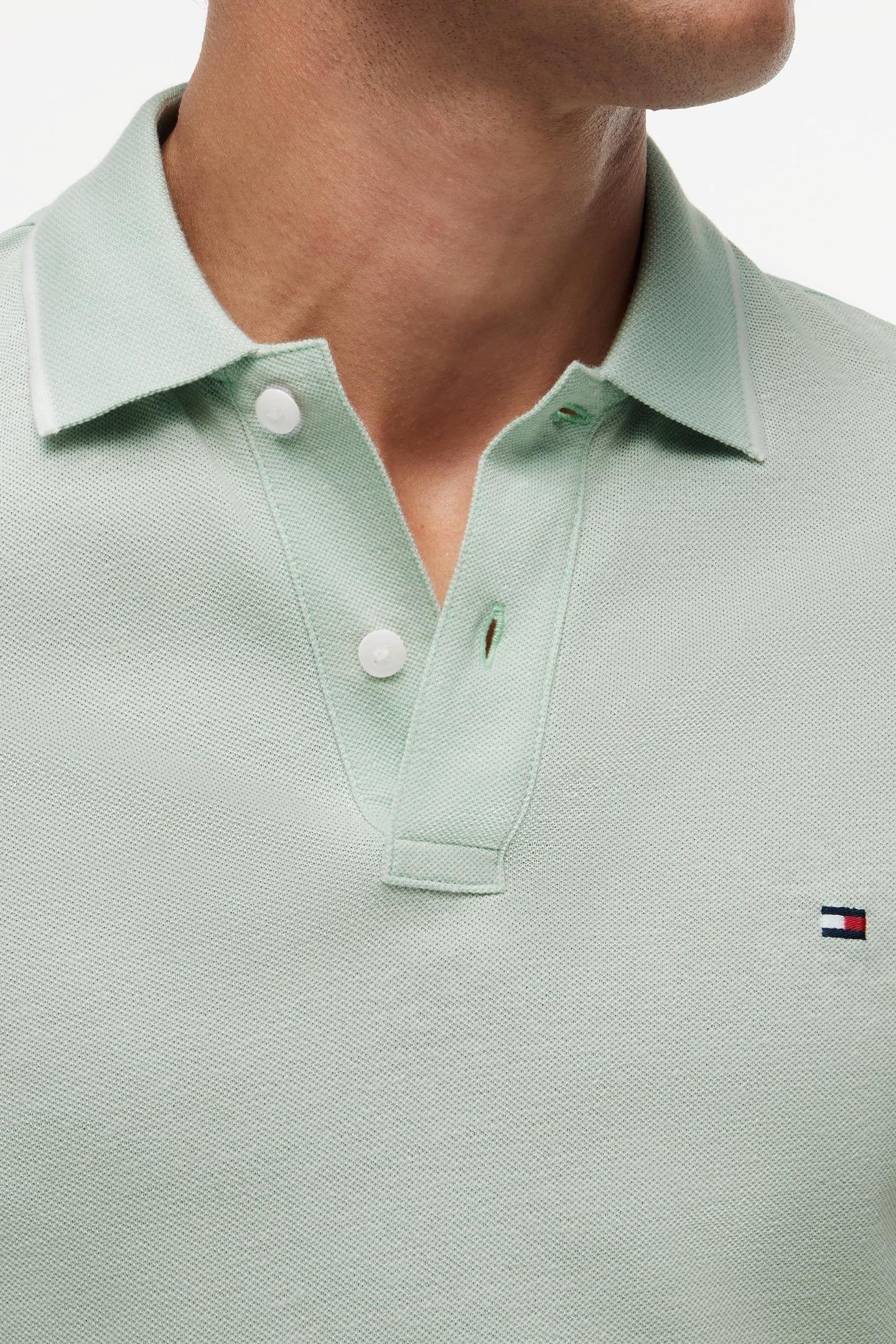 COTTON LINEN PIQUE POLO CRUSHED MINT 5