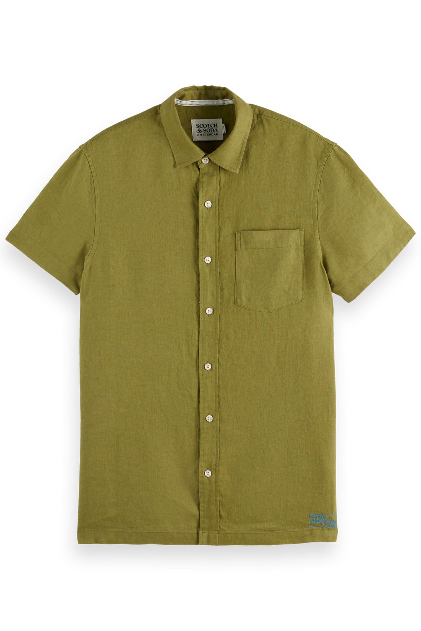 CORE SEASONAL - REGULAR-FIT SHORT-SLEEVED LINEN SHIRT CALLA 1