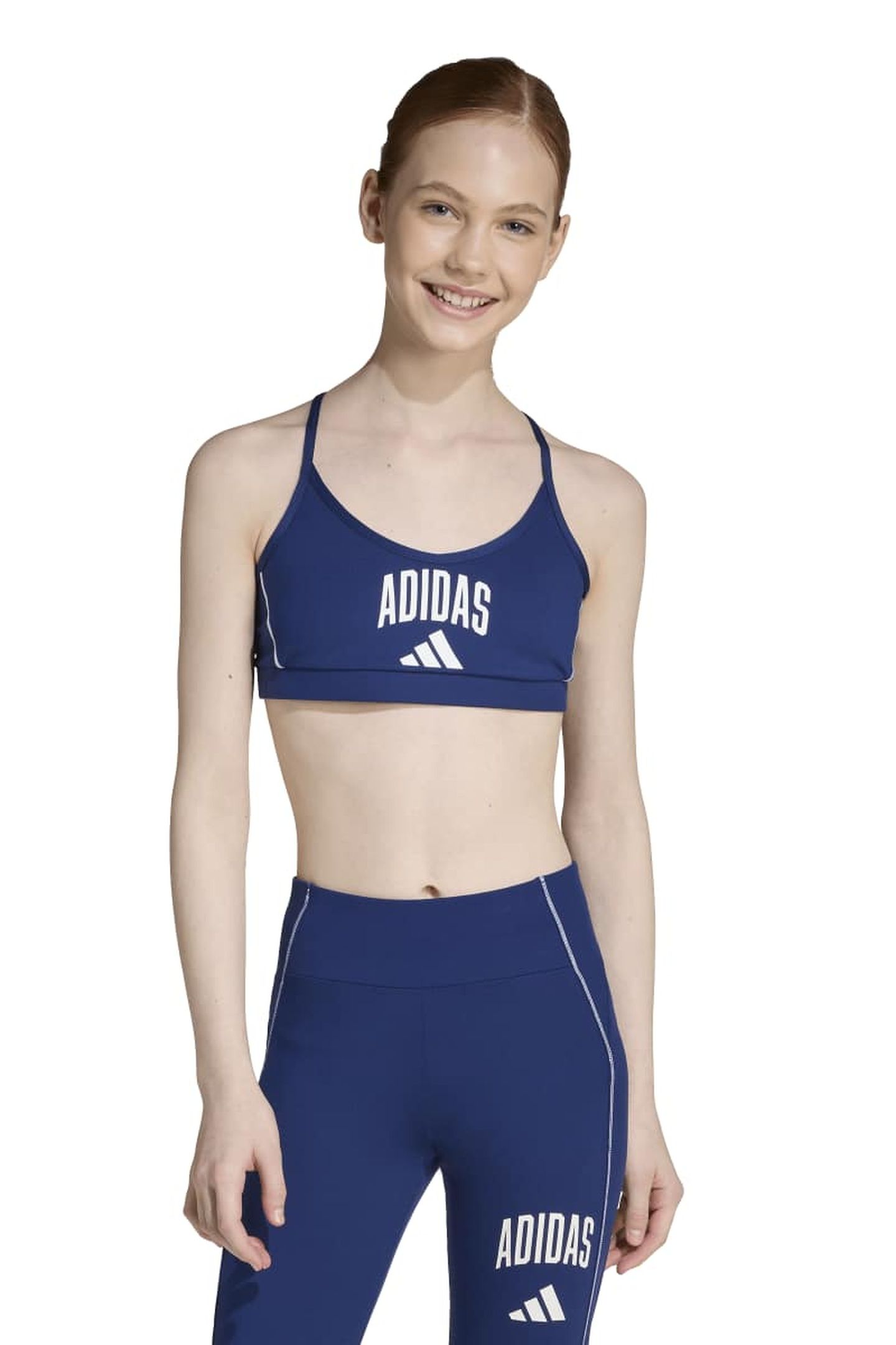 SPORTSWEAR TRAIN ESSENTIALS COLLEGIATE PRINT BRA DARK BLUE 1