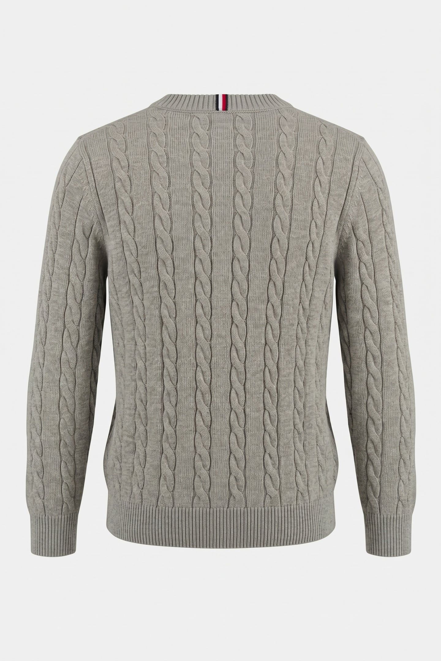 BOYS COTTON CABLE SWEATER MID GREY HEATHER 3