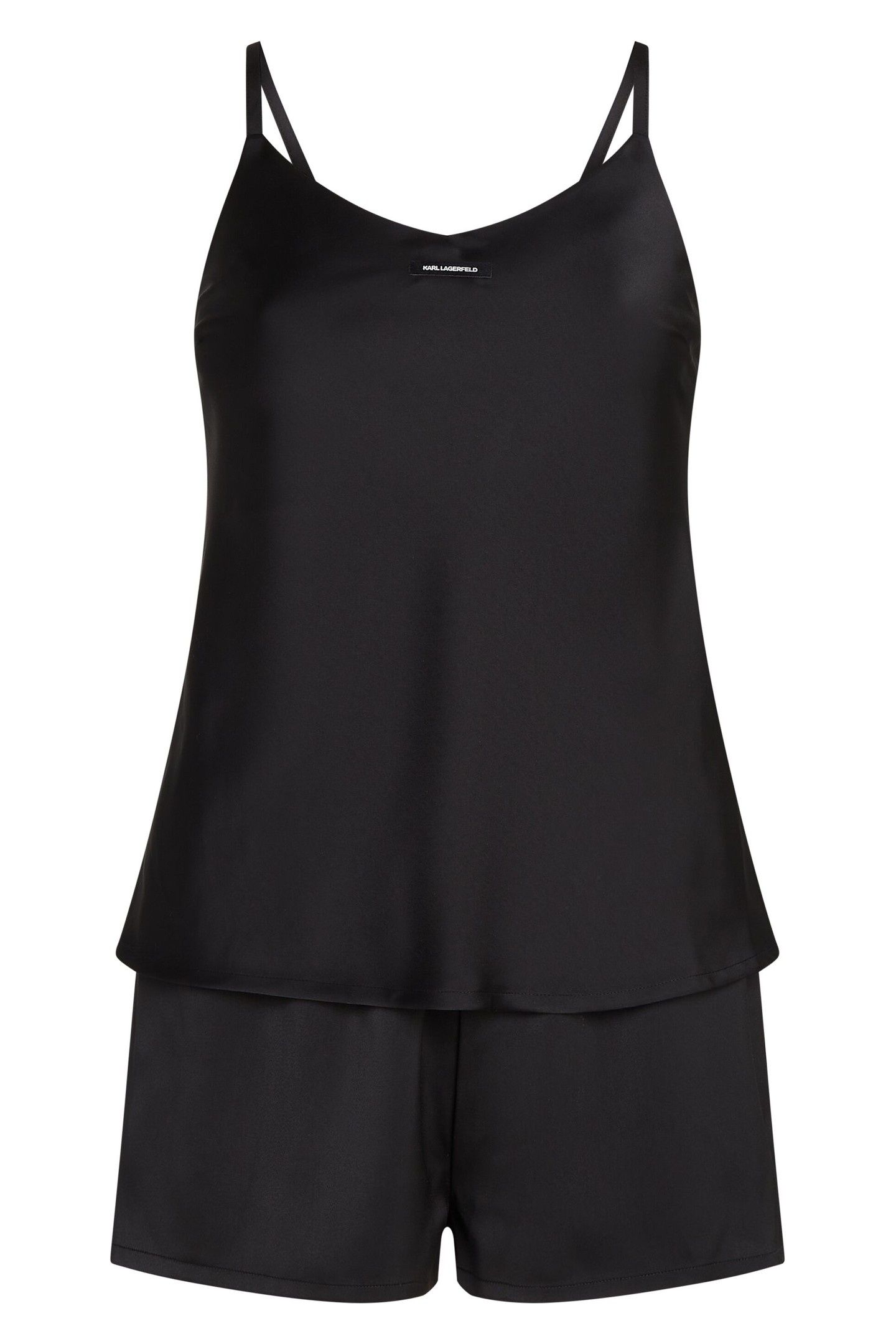 ESSENTIAL LOGO SATIN PJ SET BLACK 7