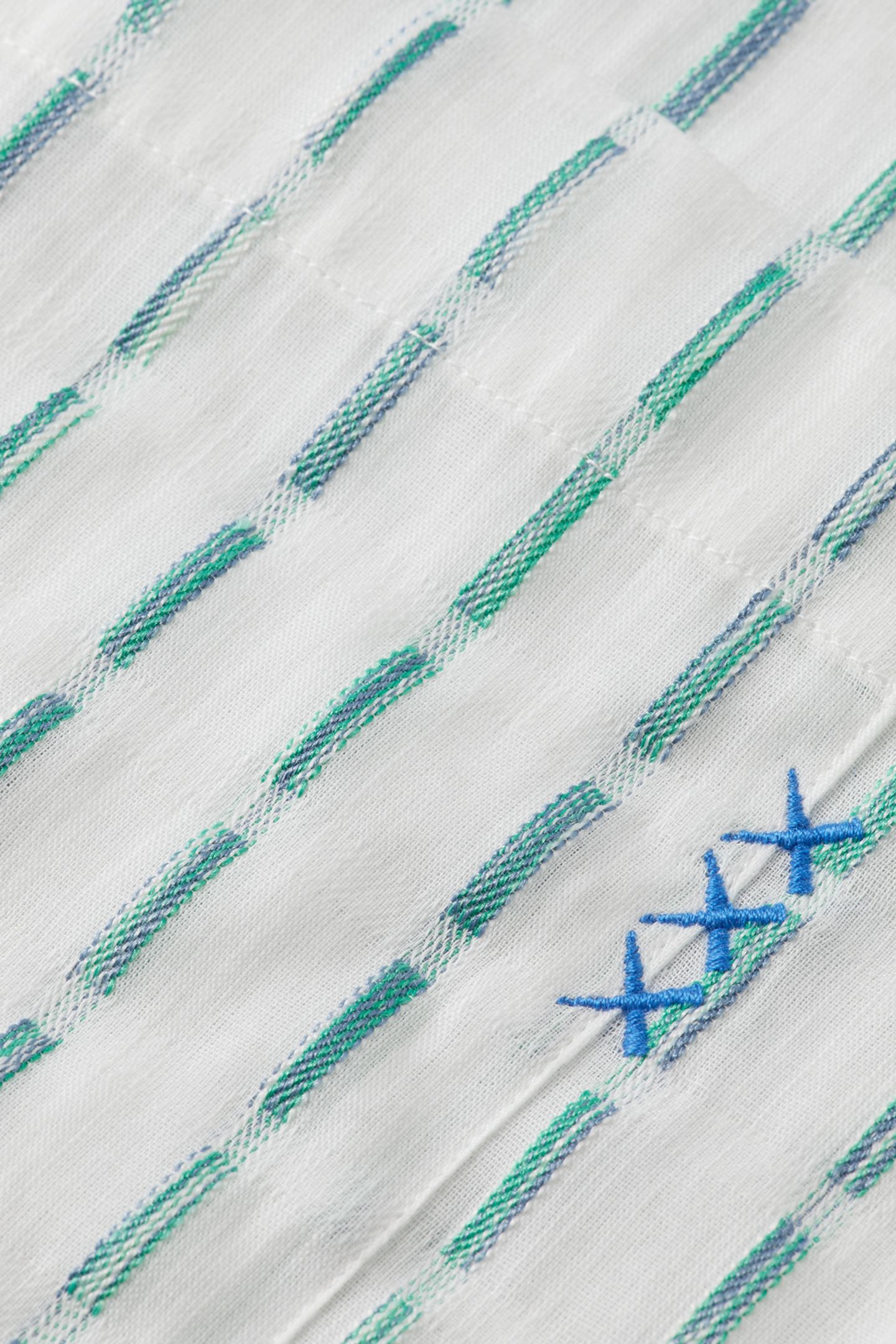 STRIPED COTTON-VOILE SHIRT WHITE / BLUE GREEN STRIPE 3